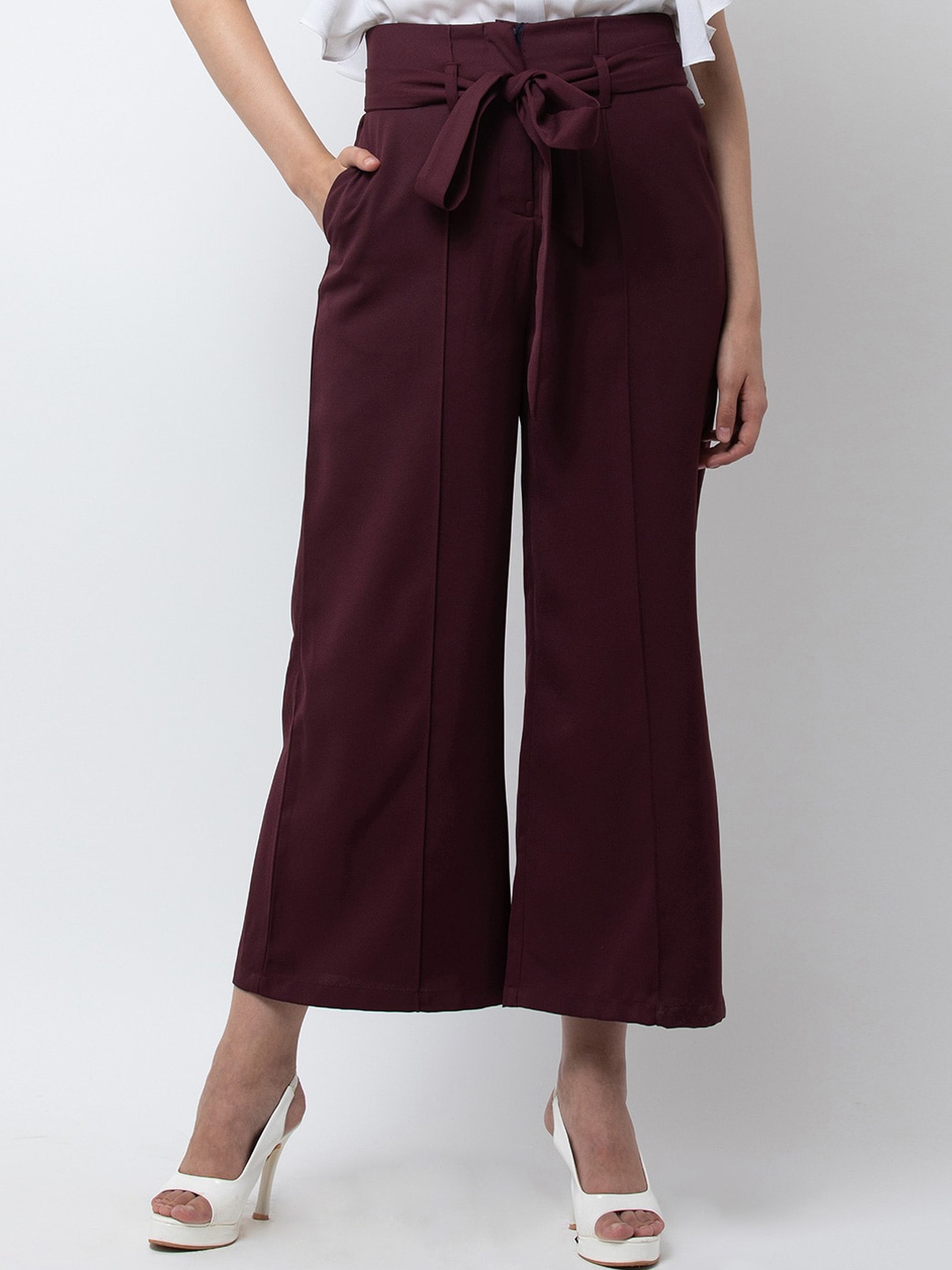 

DODO & MOA Women Maroon Regular Fit Solid Culottes