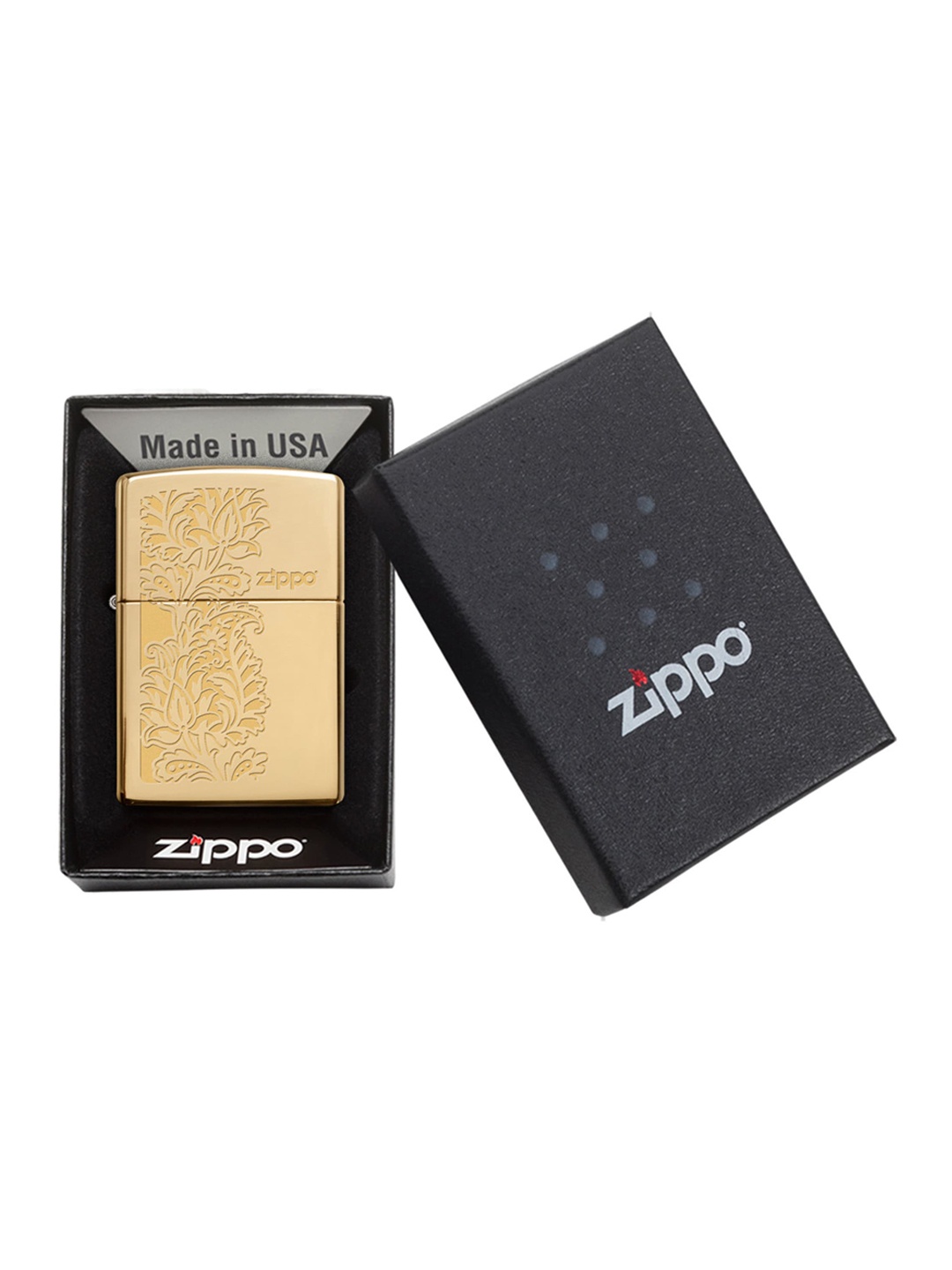 

Zippo Gold Toned Paisley High Polish Brass Pocket Lighter