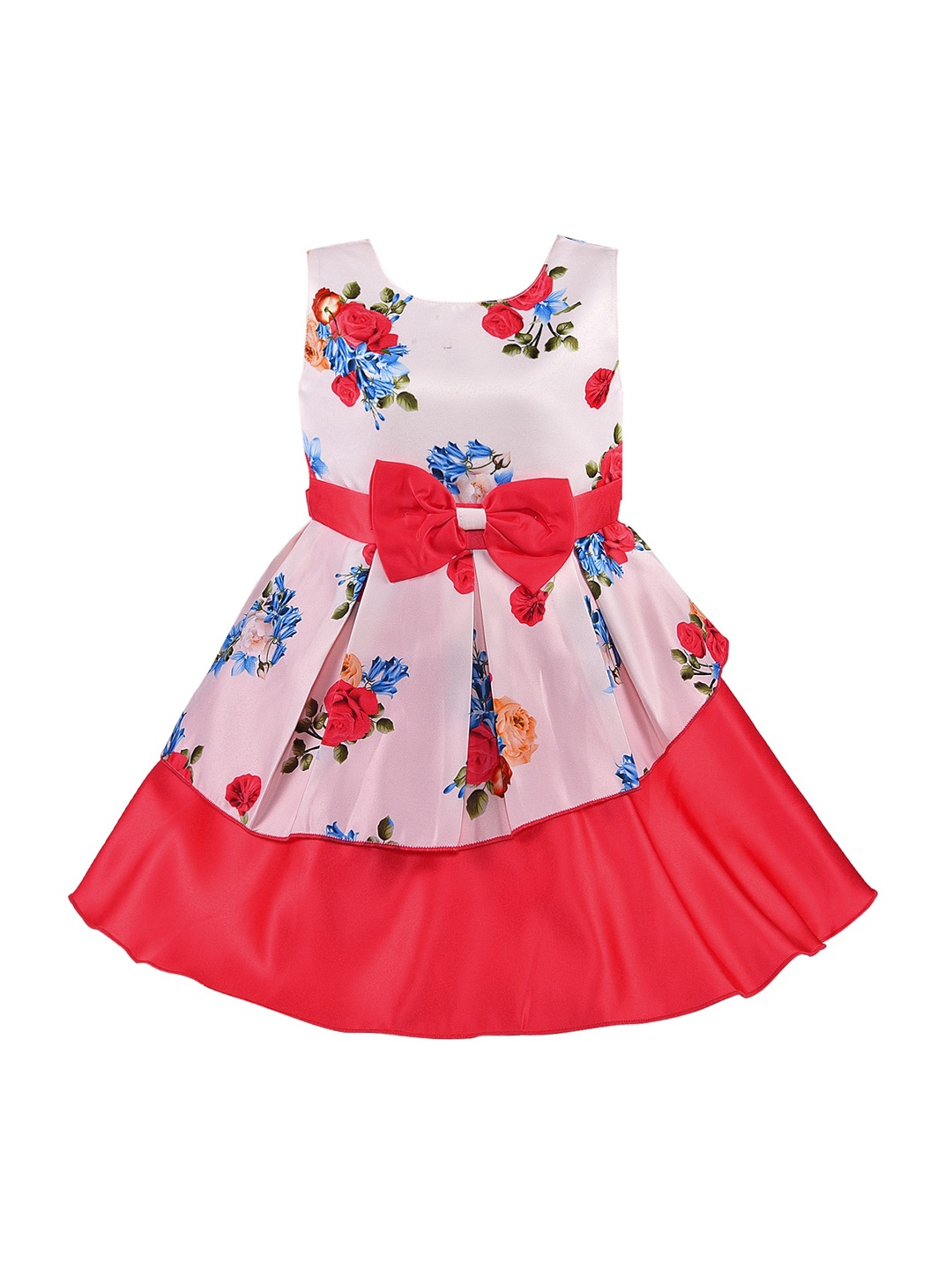 

Wish Karo Girls Red Printed Fit and Flare Dress