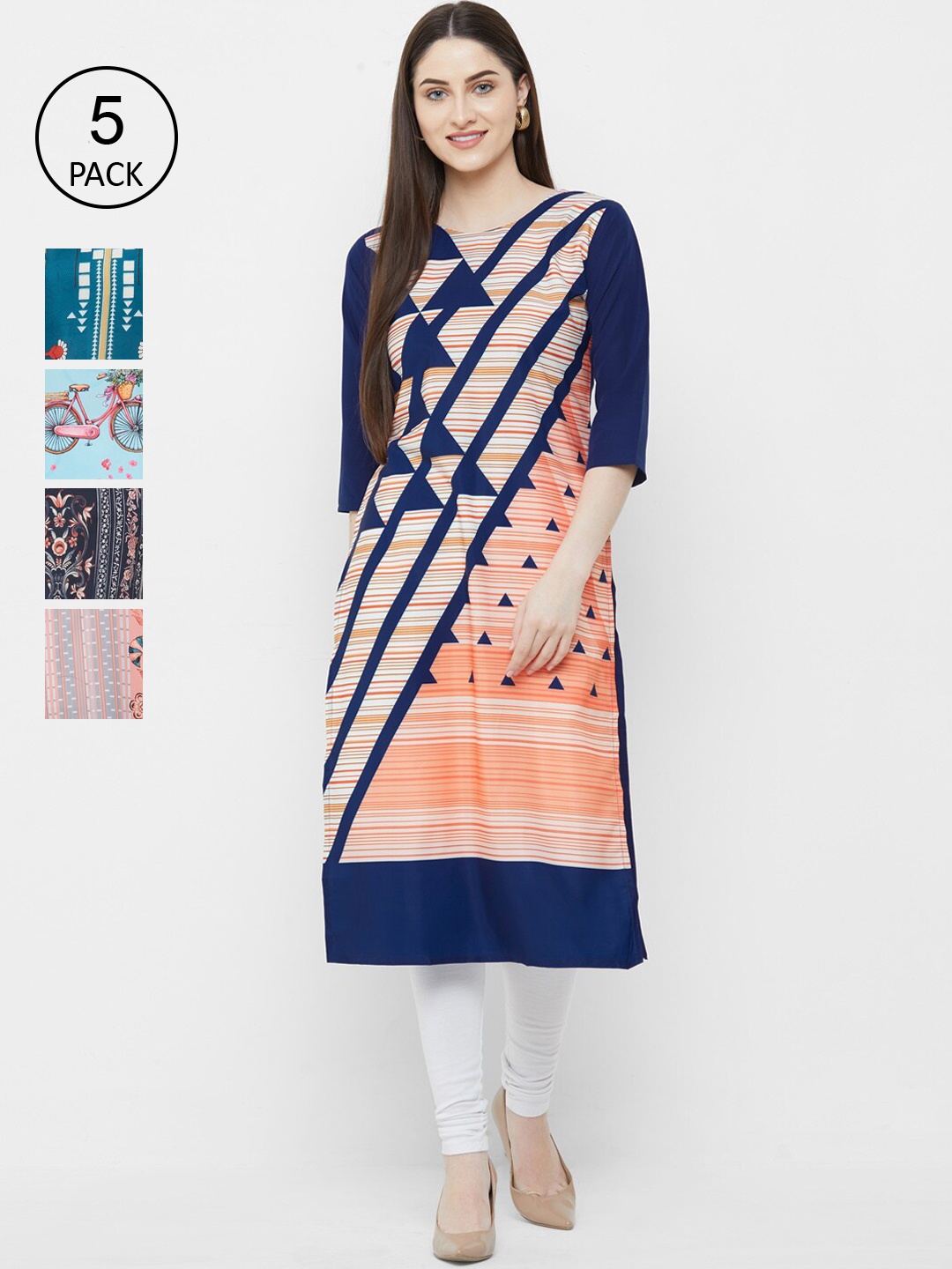 

7Threads Women Multicoloured Printed A-Line Kurta, Multi