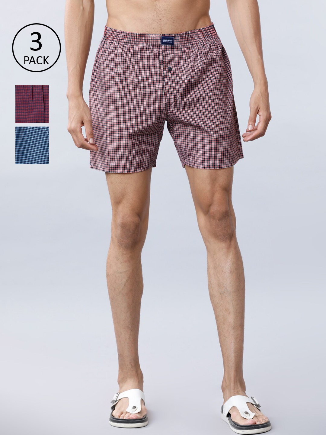 

HIGHLANDER Men Pack Of 3 Assorted Boxers-HLBS000010