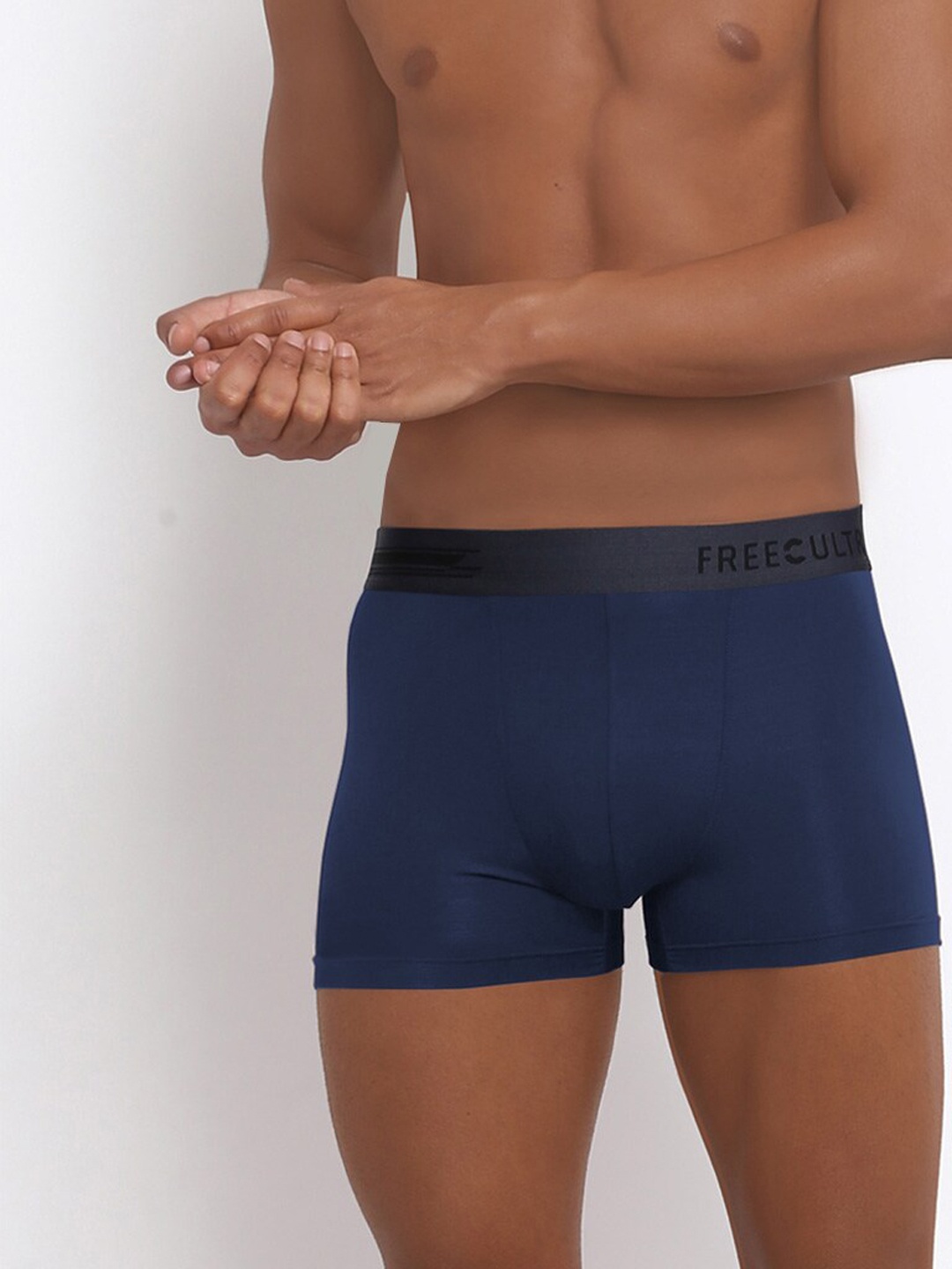 

FREECULTR Men Pack Of 2 Navy Blue Solid Anti-Bacterial Micromodal Trunk