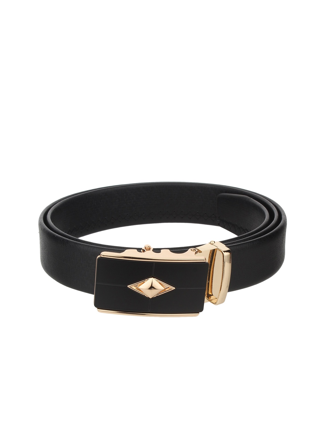 

Calvadoss Men Black Textured Sustainable Belt
