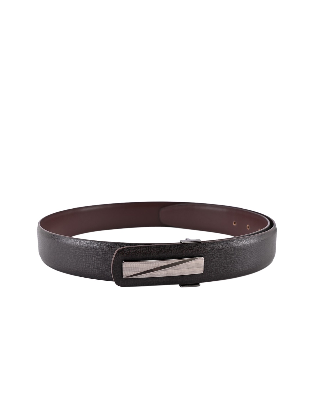 

BuckleUp Men Brown & Black Solid Leather Belt