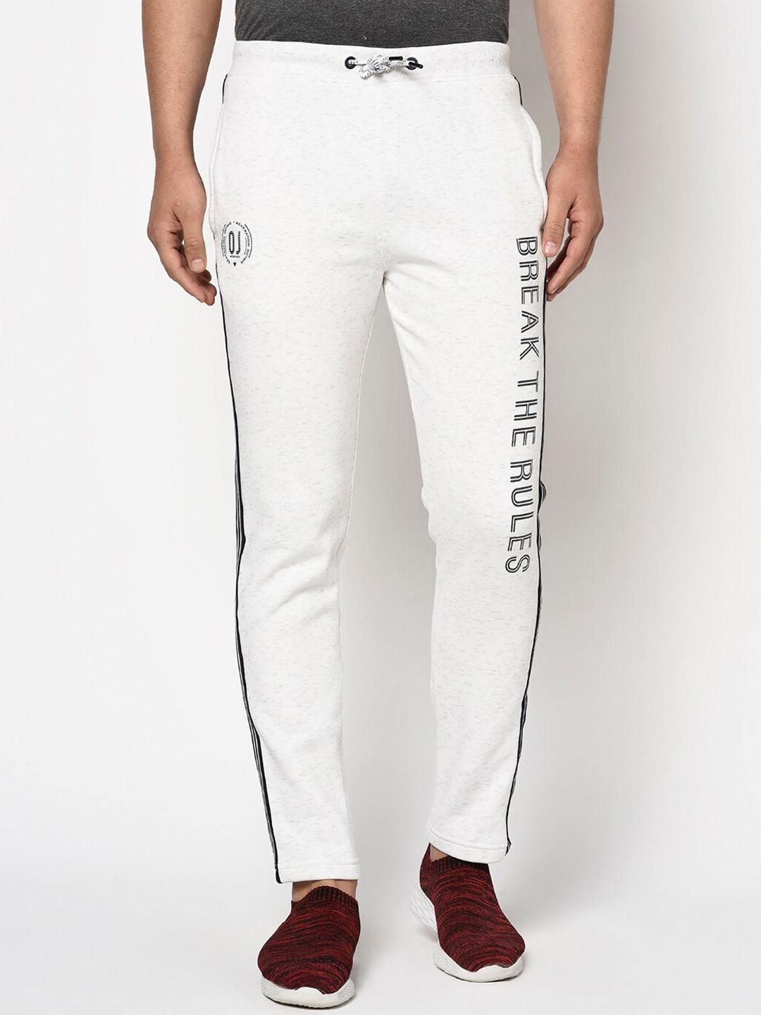 

Octave Men White & Black Printed Track Pants