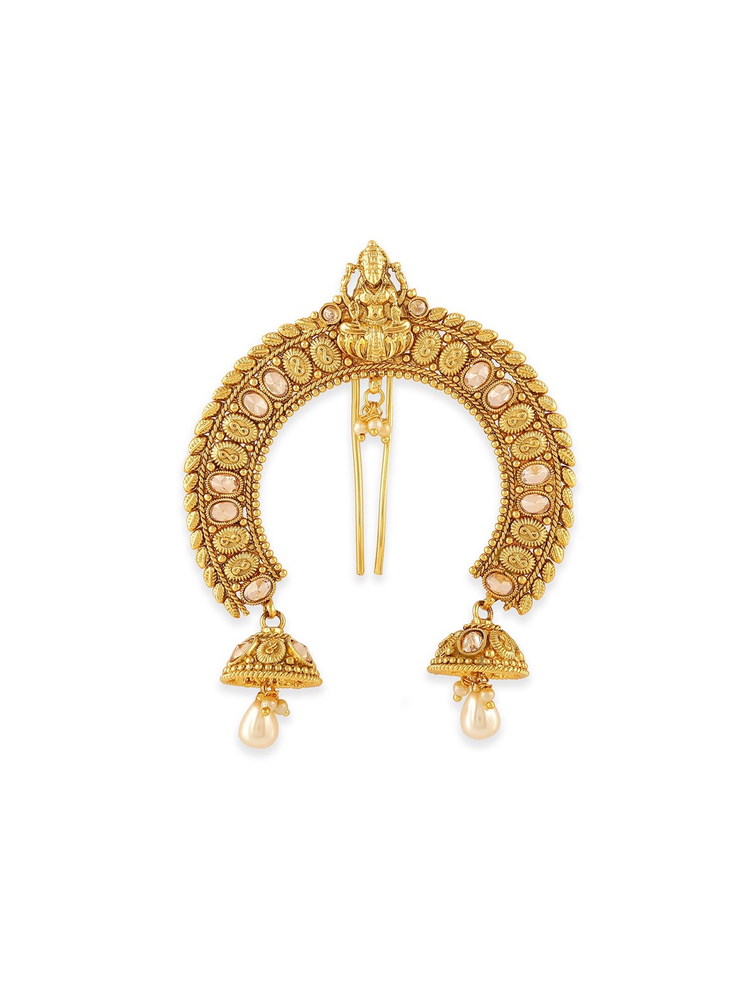 

Accessher Copper Hi-Gold Plating Temple Design Lakshmi Choti jooda pin for Women