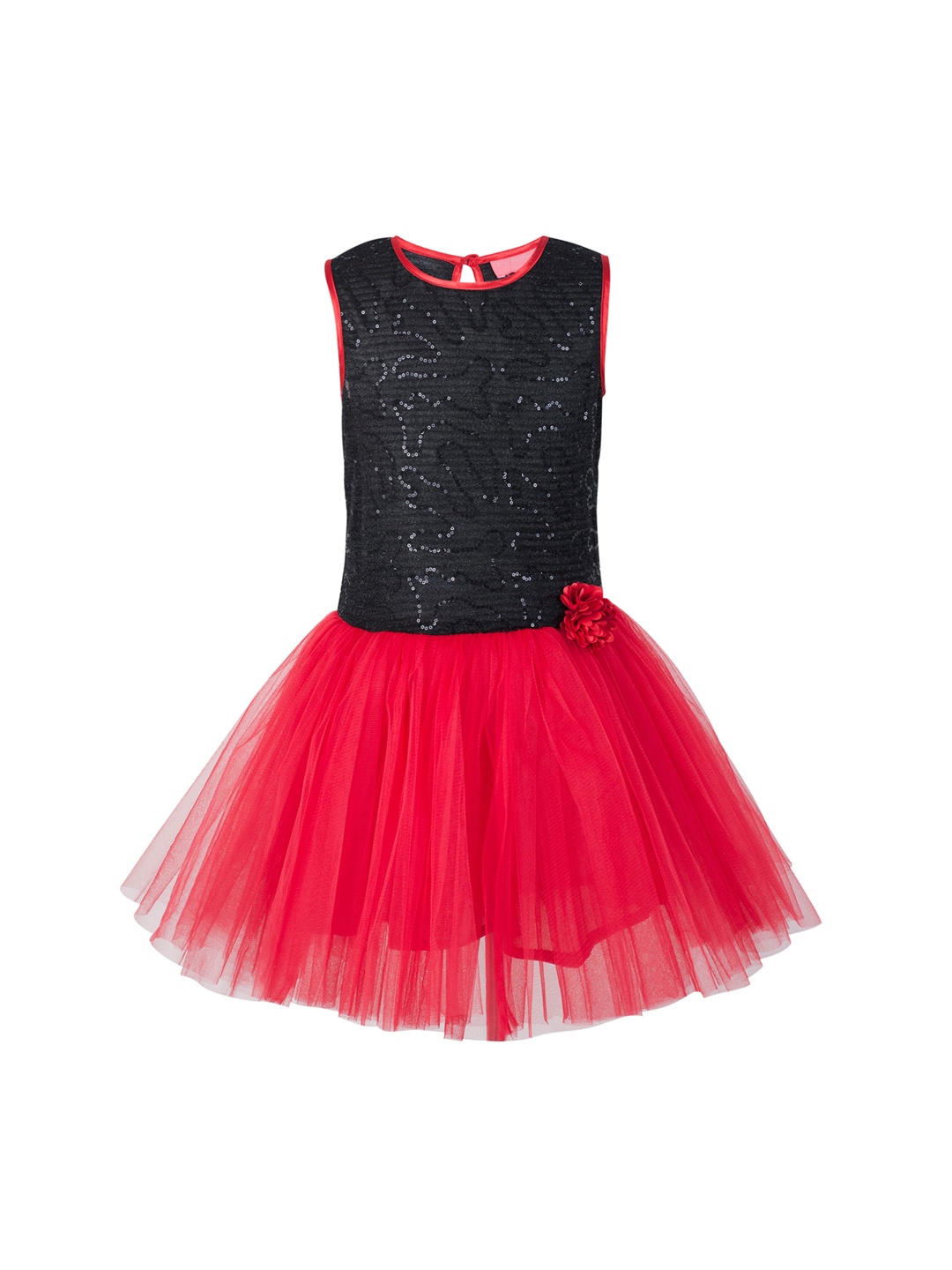 

Toy Balloon kids Girls Black Colourblocked Fit and Flare Dress