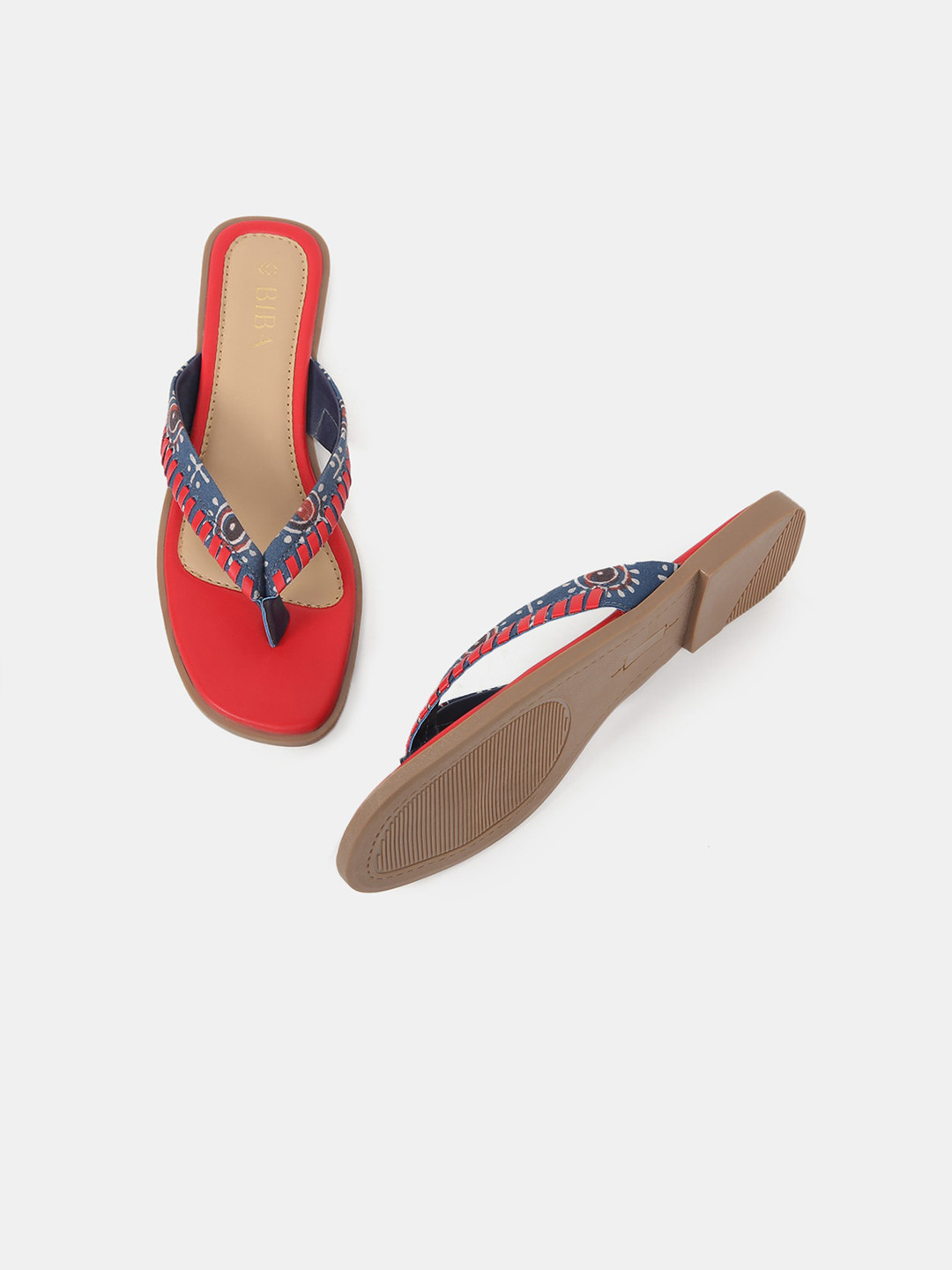 

Biba Women Red Solid Open Toe Flats