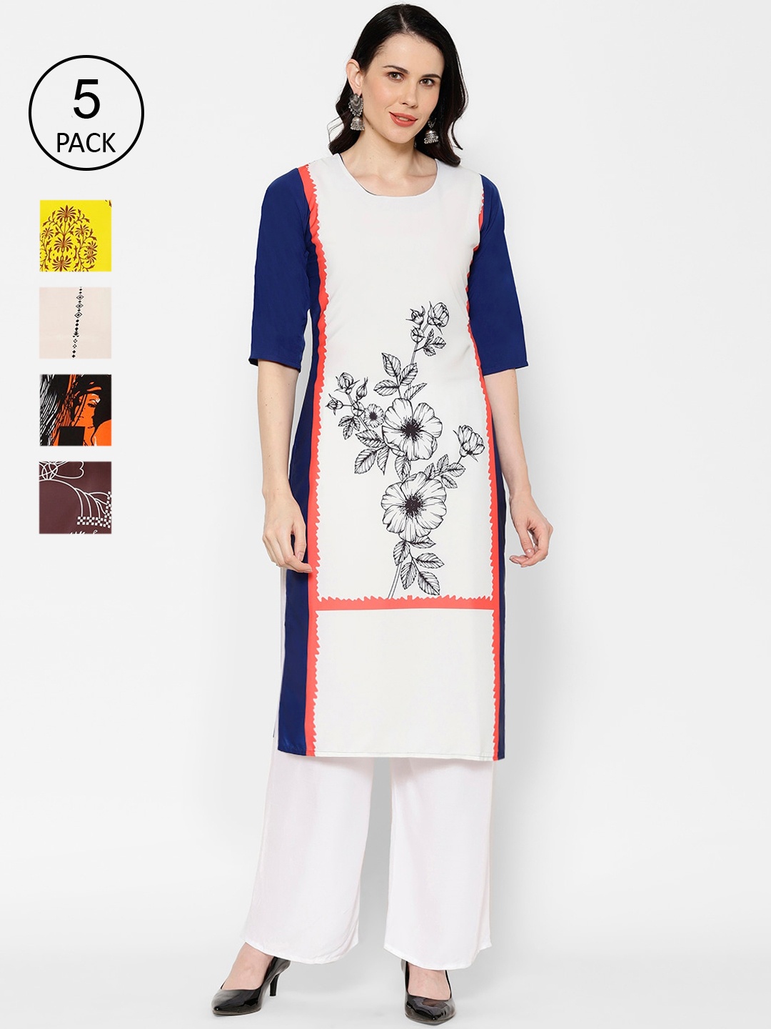 

7Threads Women Multicoloured Printed Straight Kurta, Multi
