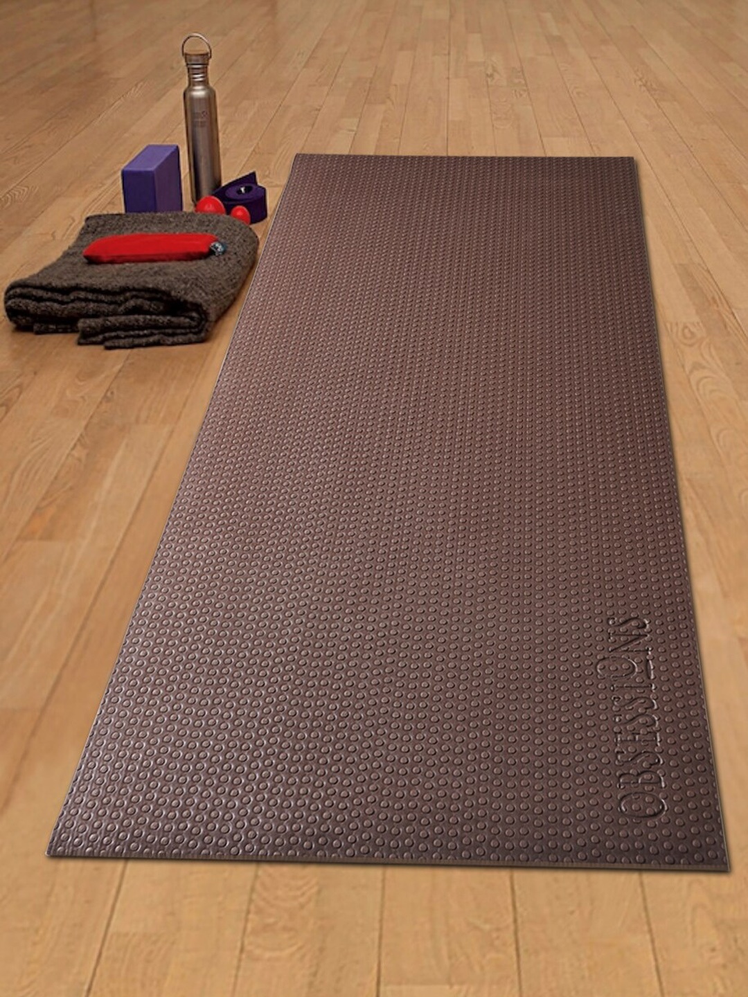 

OBSESSIONS Brown & Beige Solid Reversible Yoga Mats