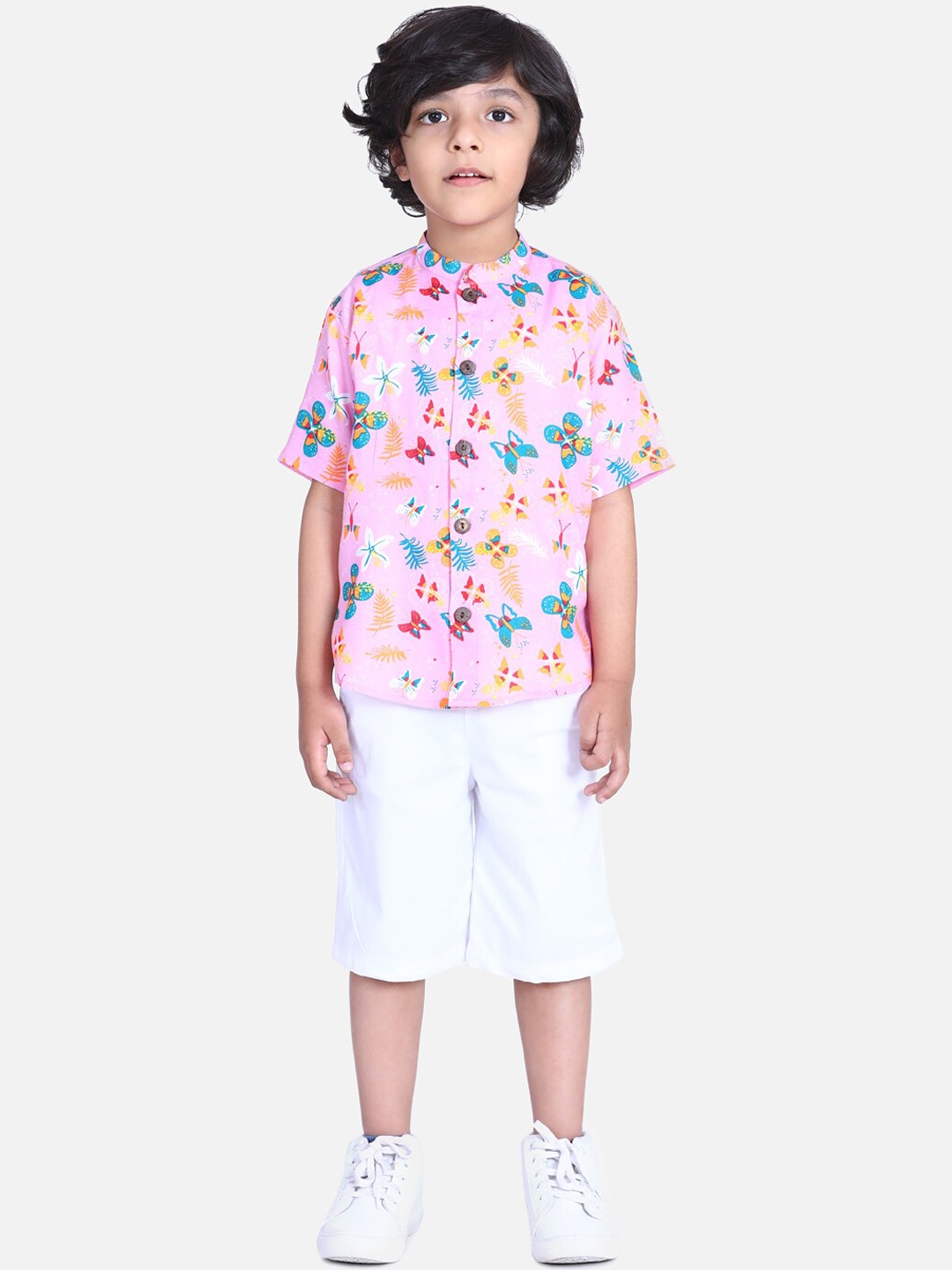 

Cutiekins Boys Pink & White Printed Co-Ord Set