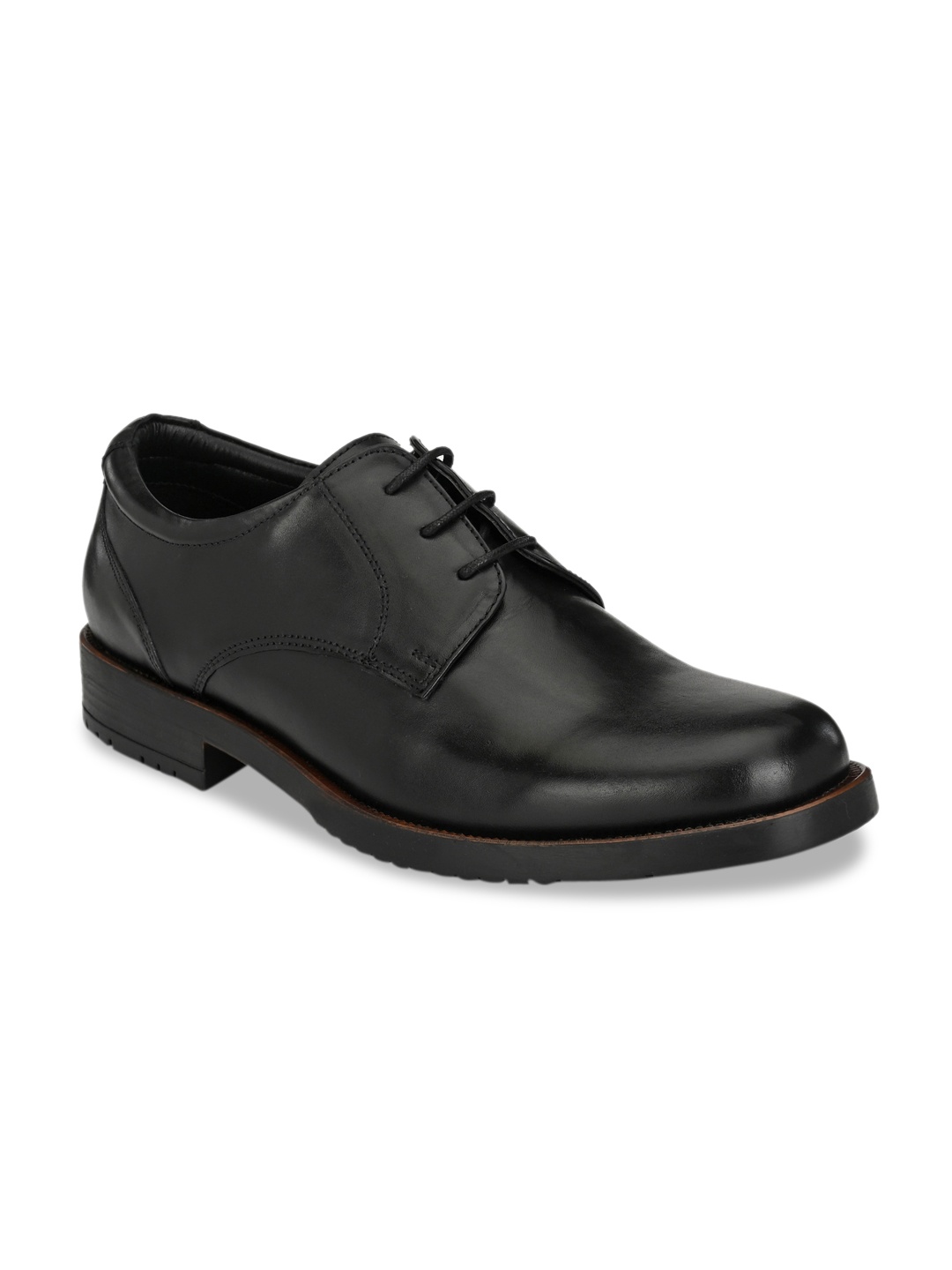 

CARLO ROMANO Men Black Solid Leather Derbys