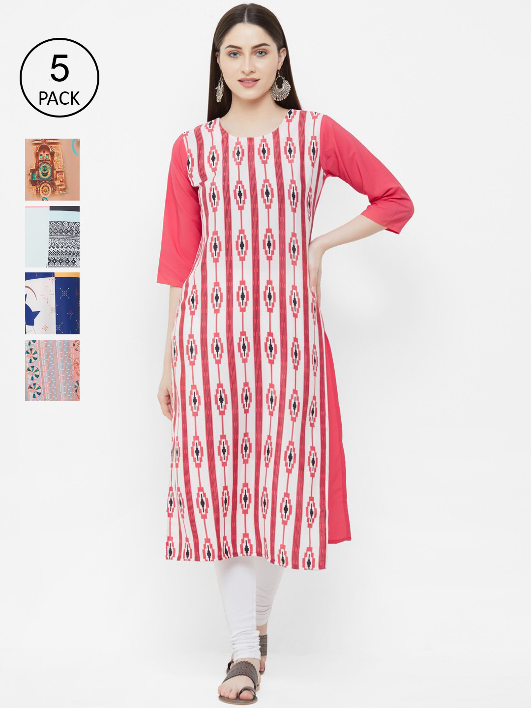 

7Threads Women Multicoloured Printed Straight Kurta, Multi