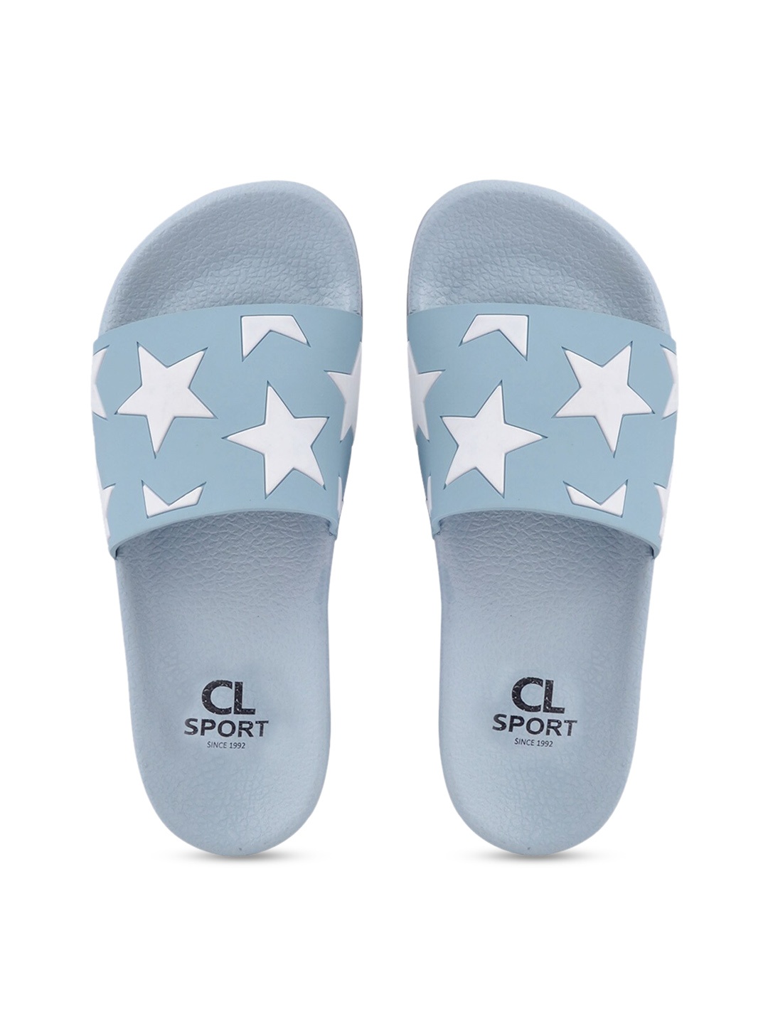 Carlton London sports Women Blue & White Printed Sliders
