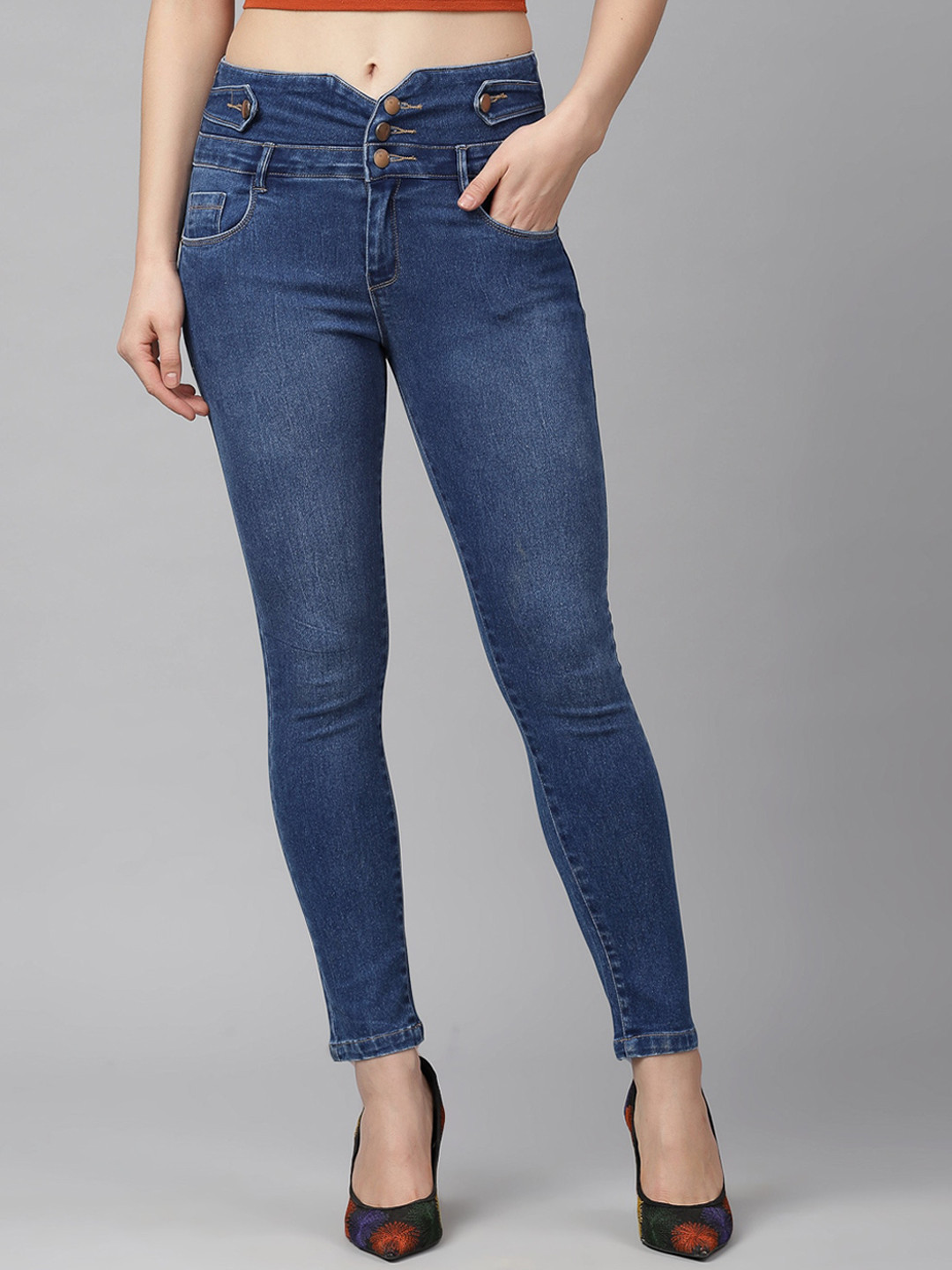 

KASSUALLY Women Blue Skinny Fit Jeans