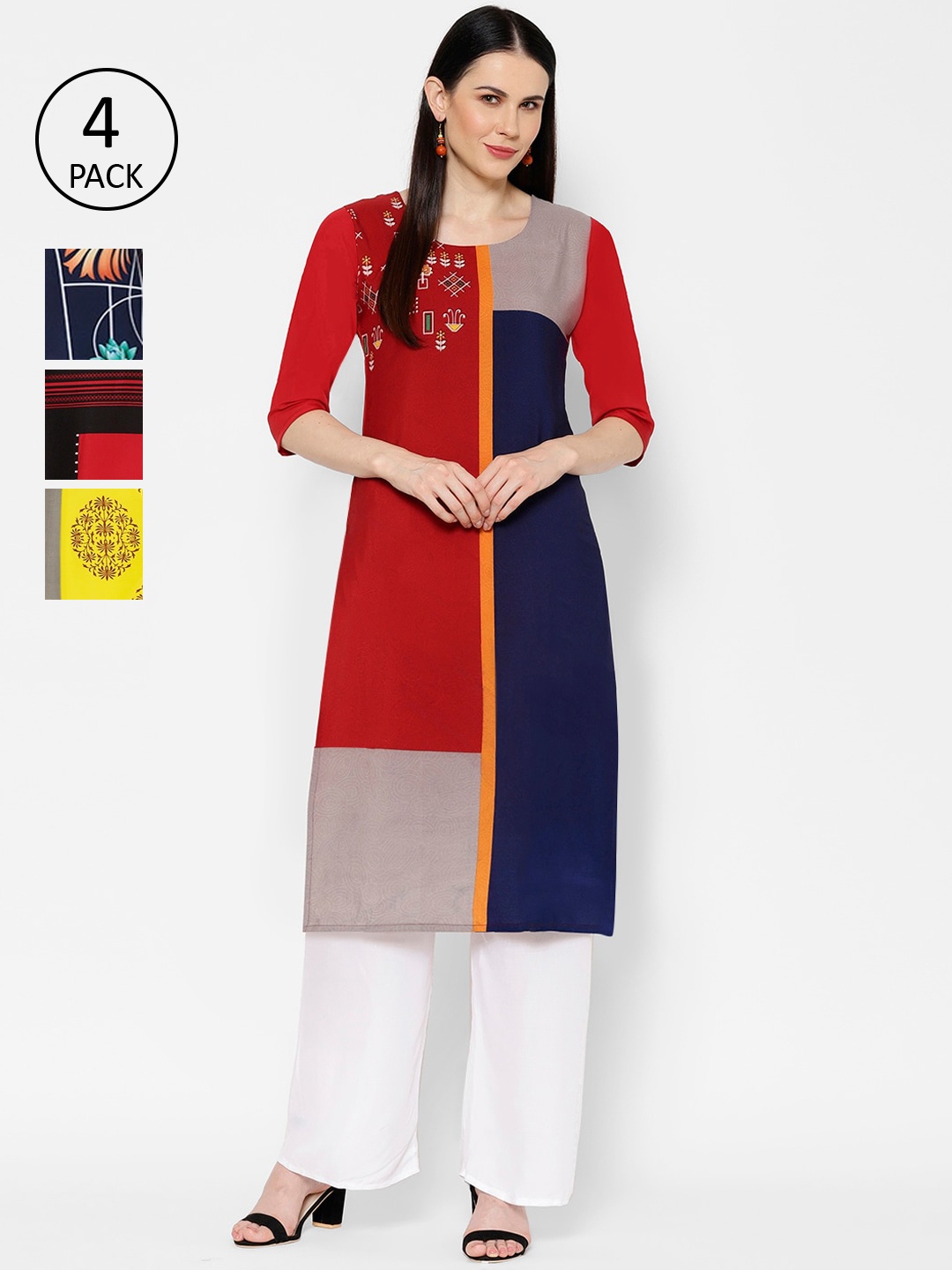

7Threads Women Multicoloured Printed Straight Kurta, Multi