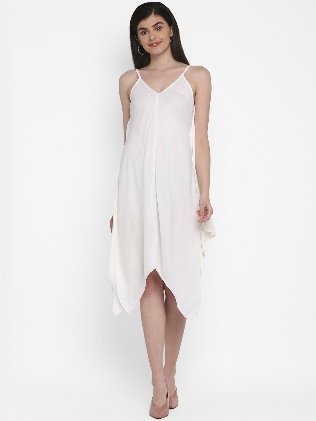 

Aditi Wasan White A-Line Midi Dress