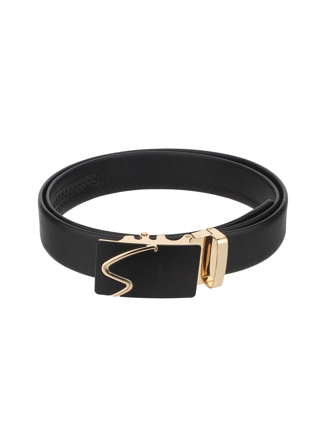 

Calvadoss Men Black Textured Sustainable Belt