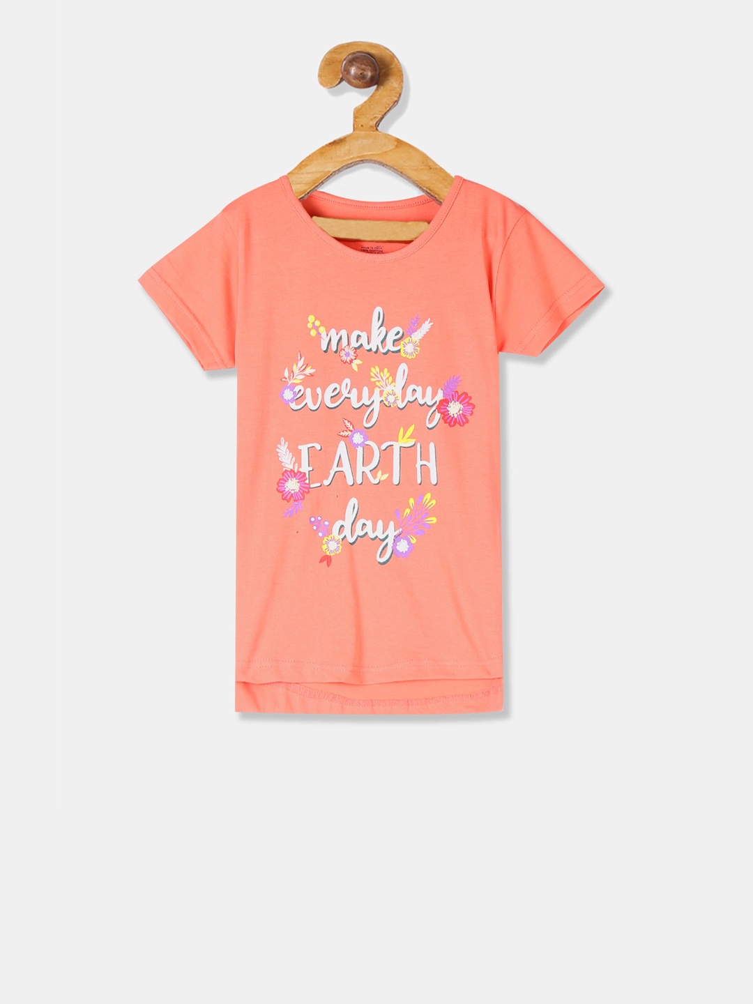 

Cherokee Girls Orange Printed Round Neck T-shirt