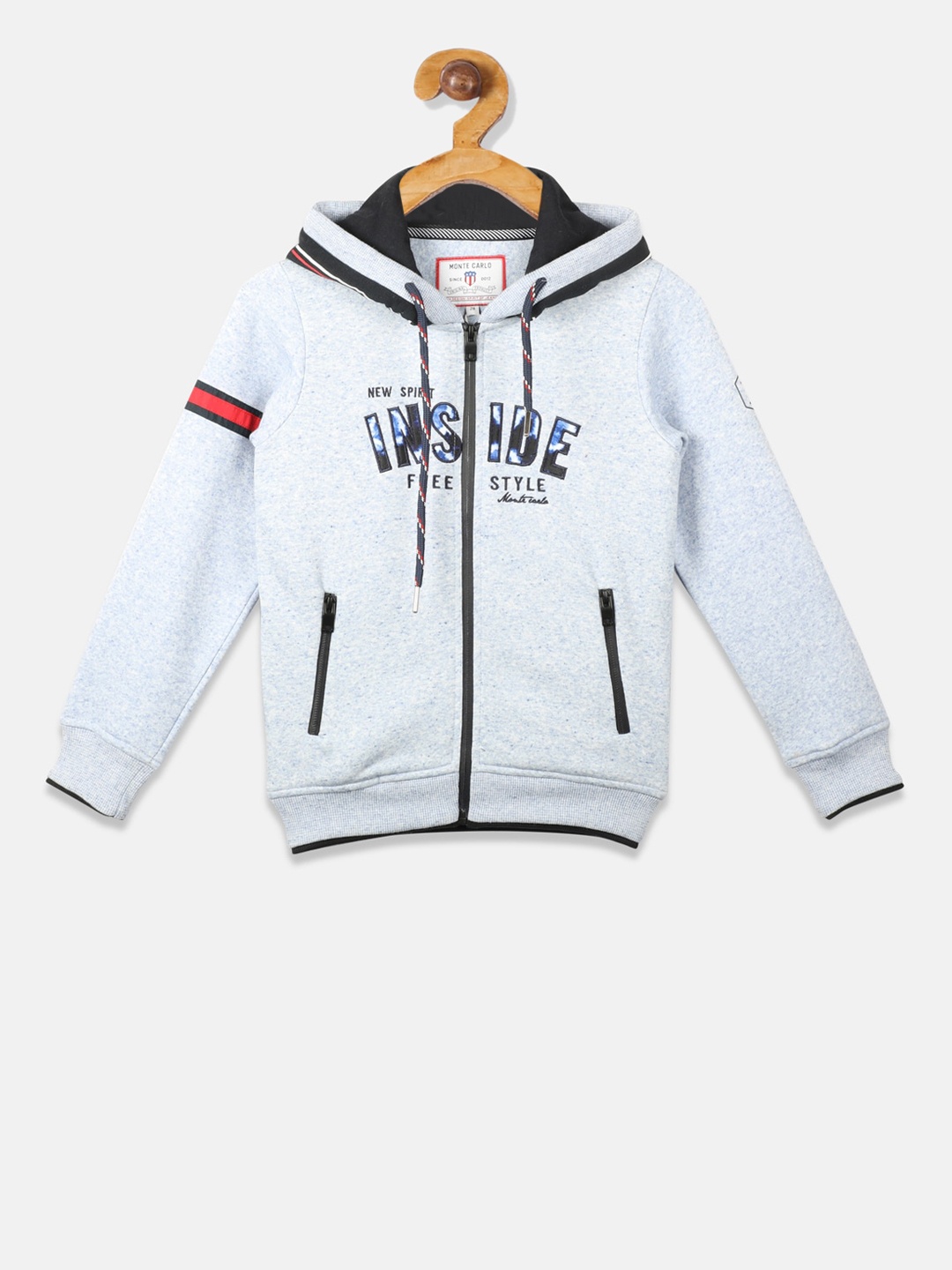 

Monte Carlo Boys Blue Printed Hooded Sweatshirt