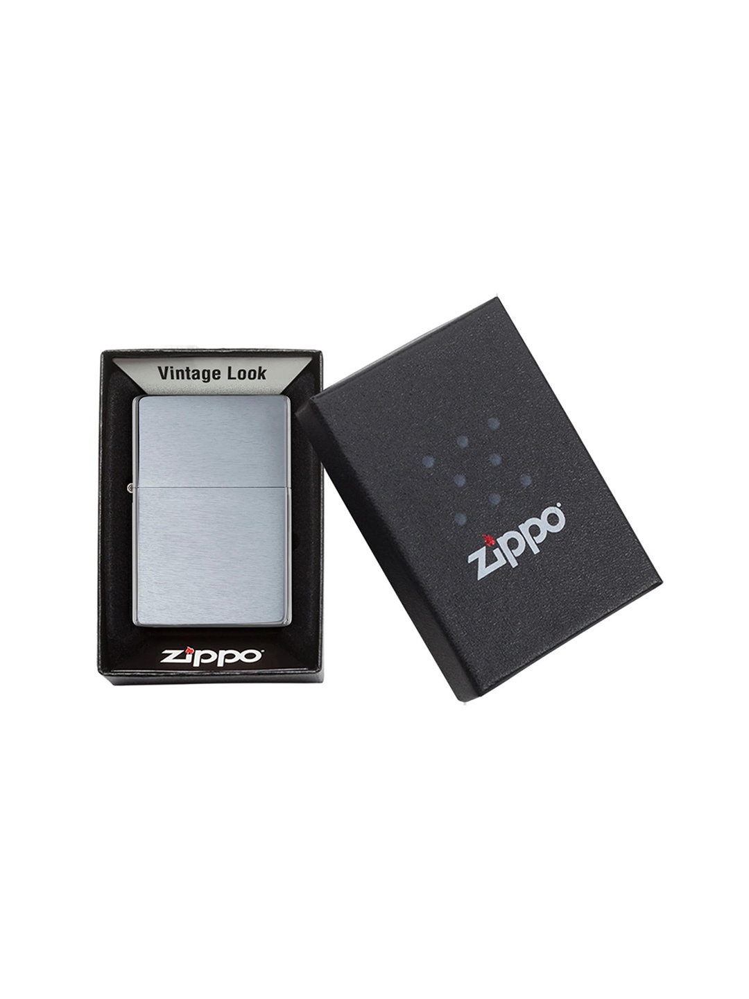 

Zippo Silver-Toned Vintage Brushed Chrome Without Slashes Pocket Lighter