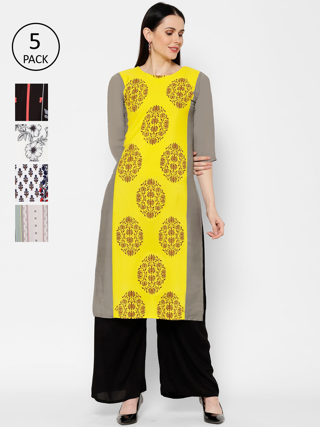 

7Threads Women Multicoloured Printed Straight Kurta, Multi