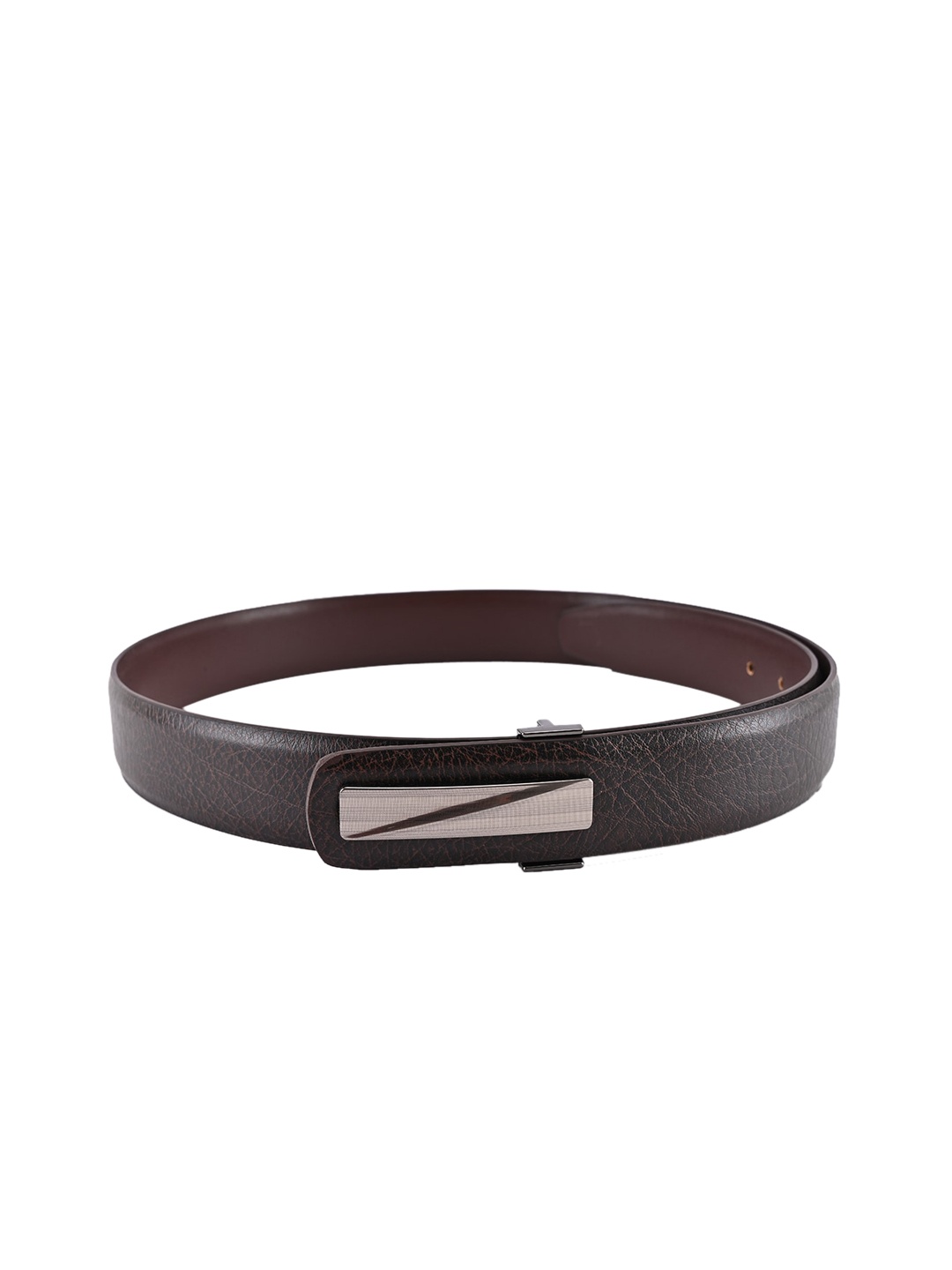 

BuckleUp Men Brown & Black Solid Leather Belt