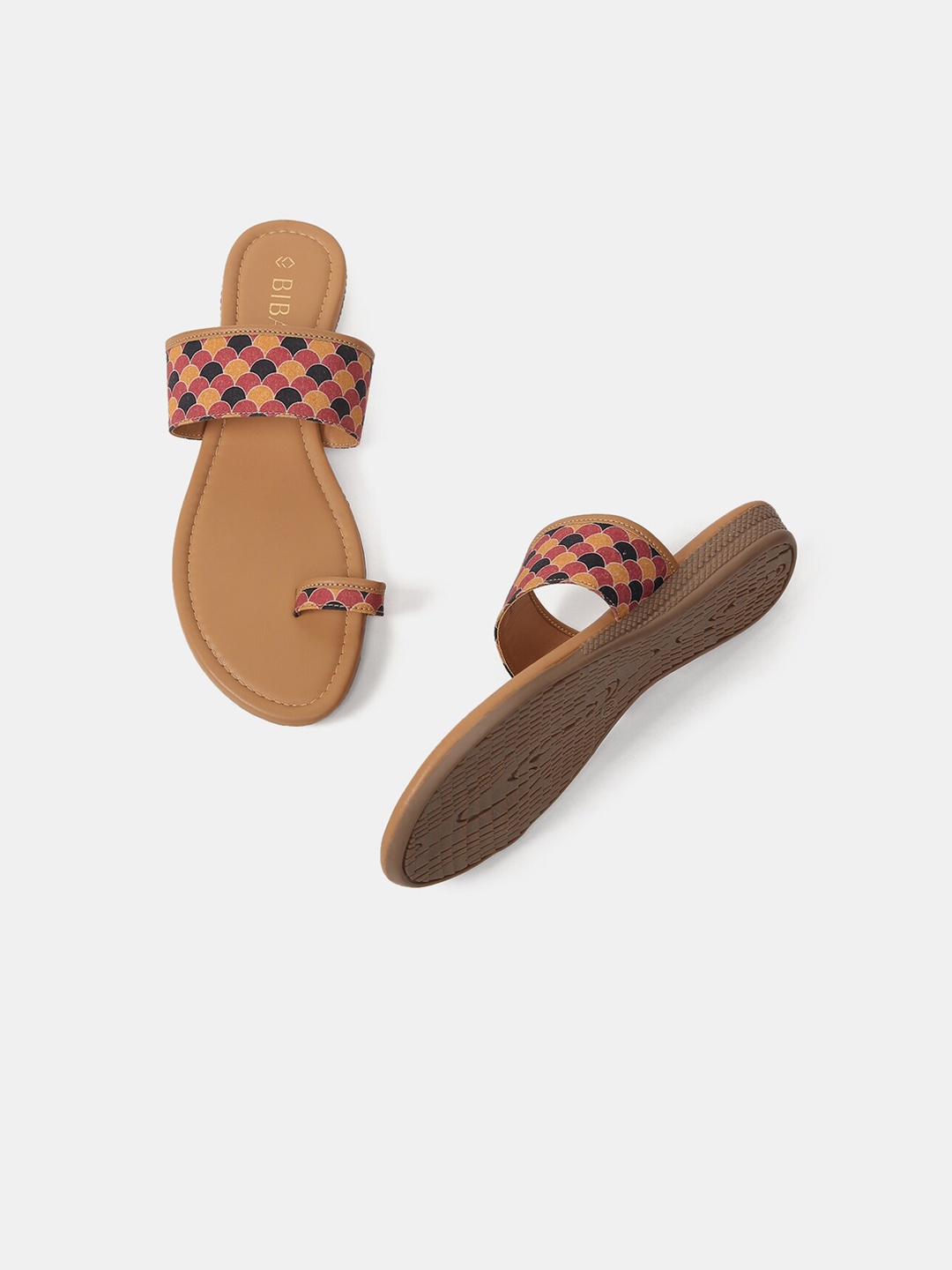 

Biba Women Beige Printed One Toe Flats