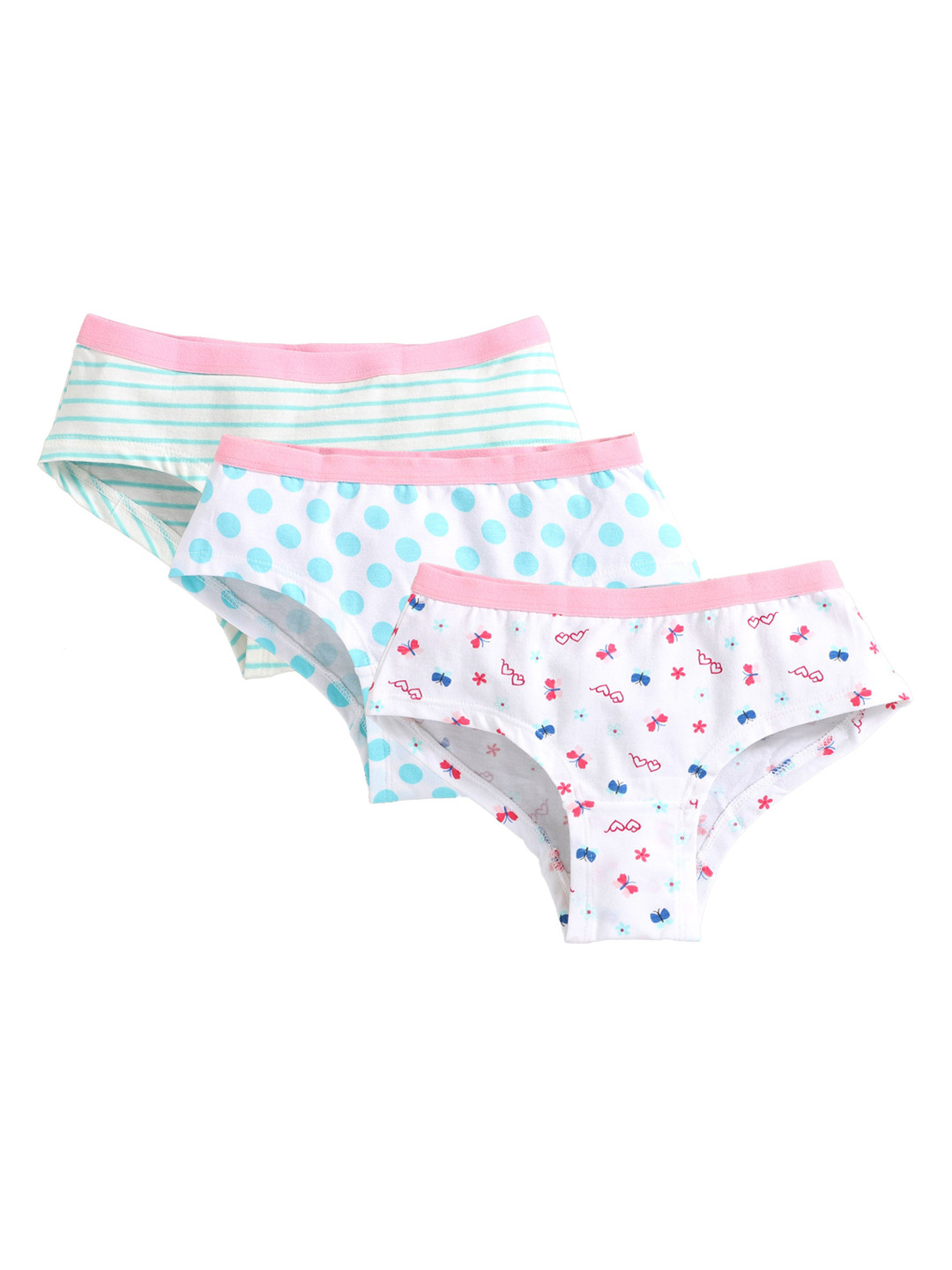

Charm n Cherish Girls Pack Of 3 Printed Hipster Briefs GWHIP24, Blue