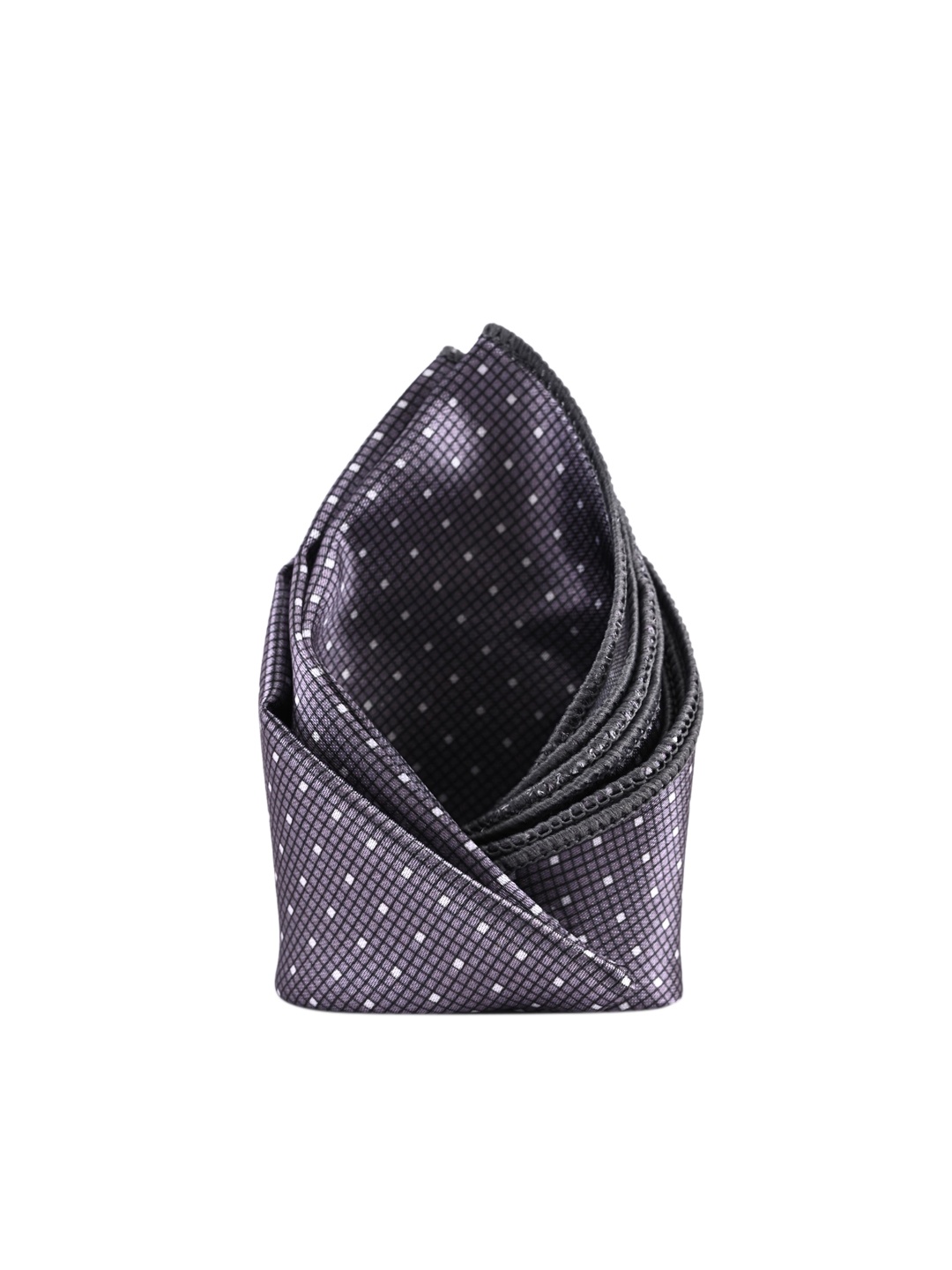 

BuckleUp Men Charcoal Grey & Black Printed Pocket Square