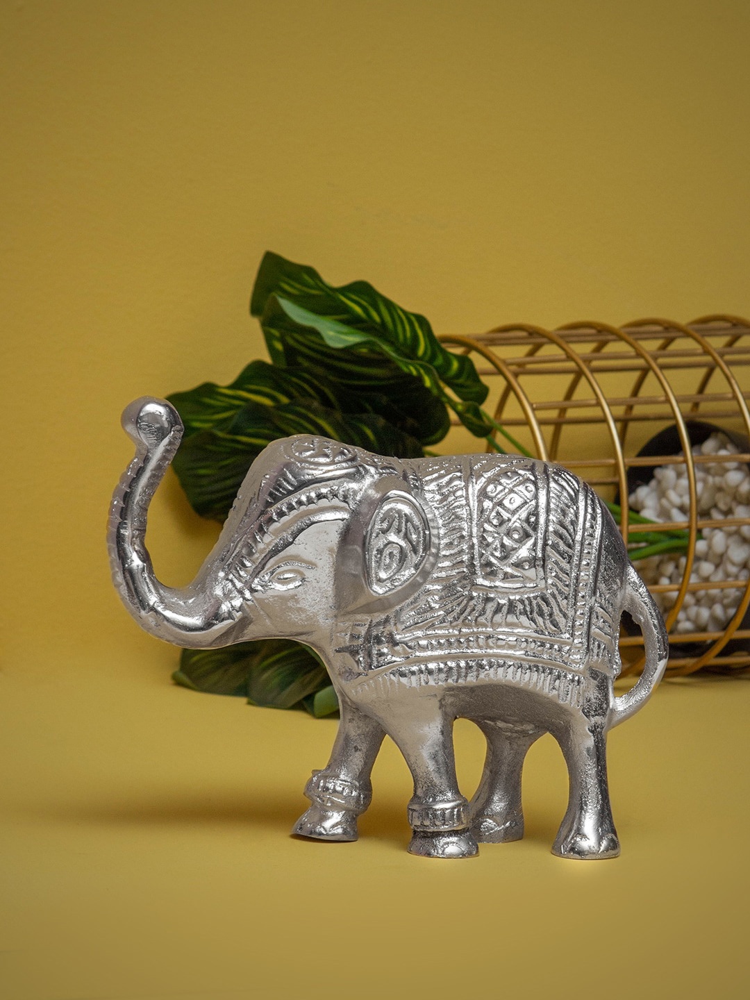 

CASA DECOR Silver-Toned Handcrafted Elephant Showpiece