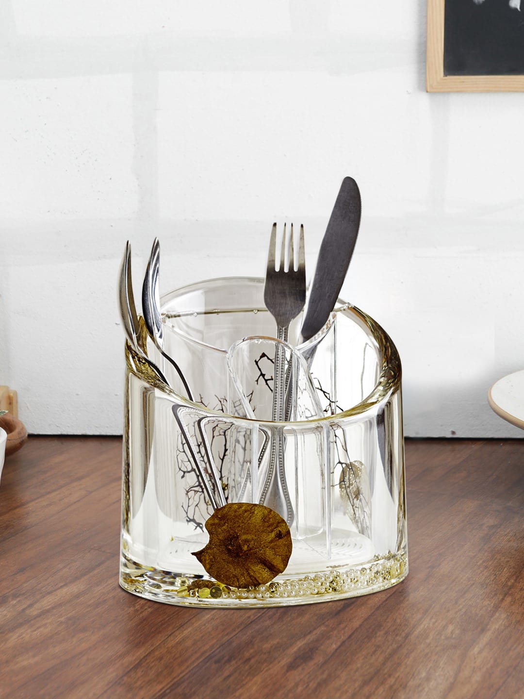 OBSESSIONS Brown Textured Fork Holder