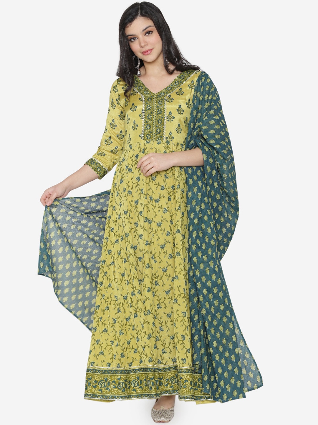 

TARA-C-TARA Women Yellow Printed Maxi Dress