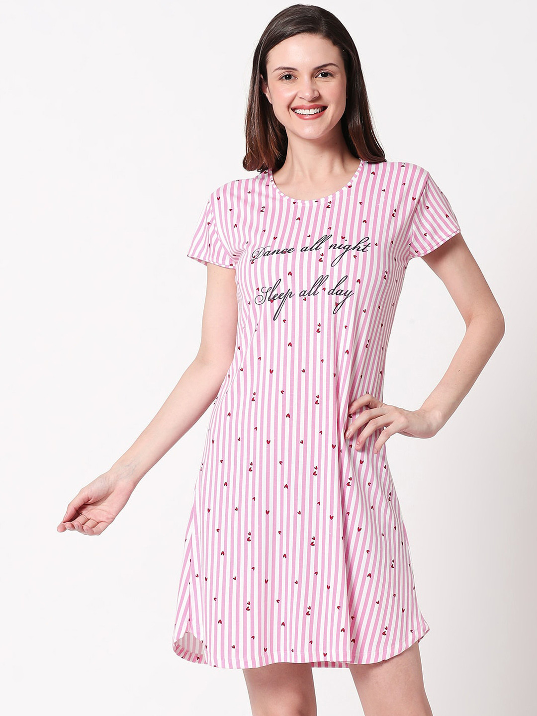 

Zeyo Pink Striped Nightdress