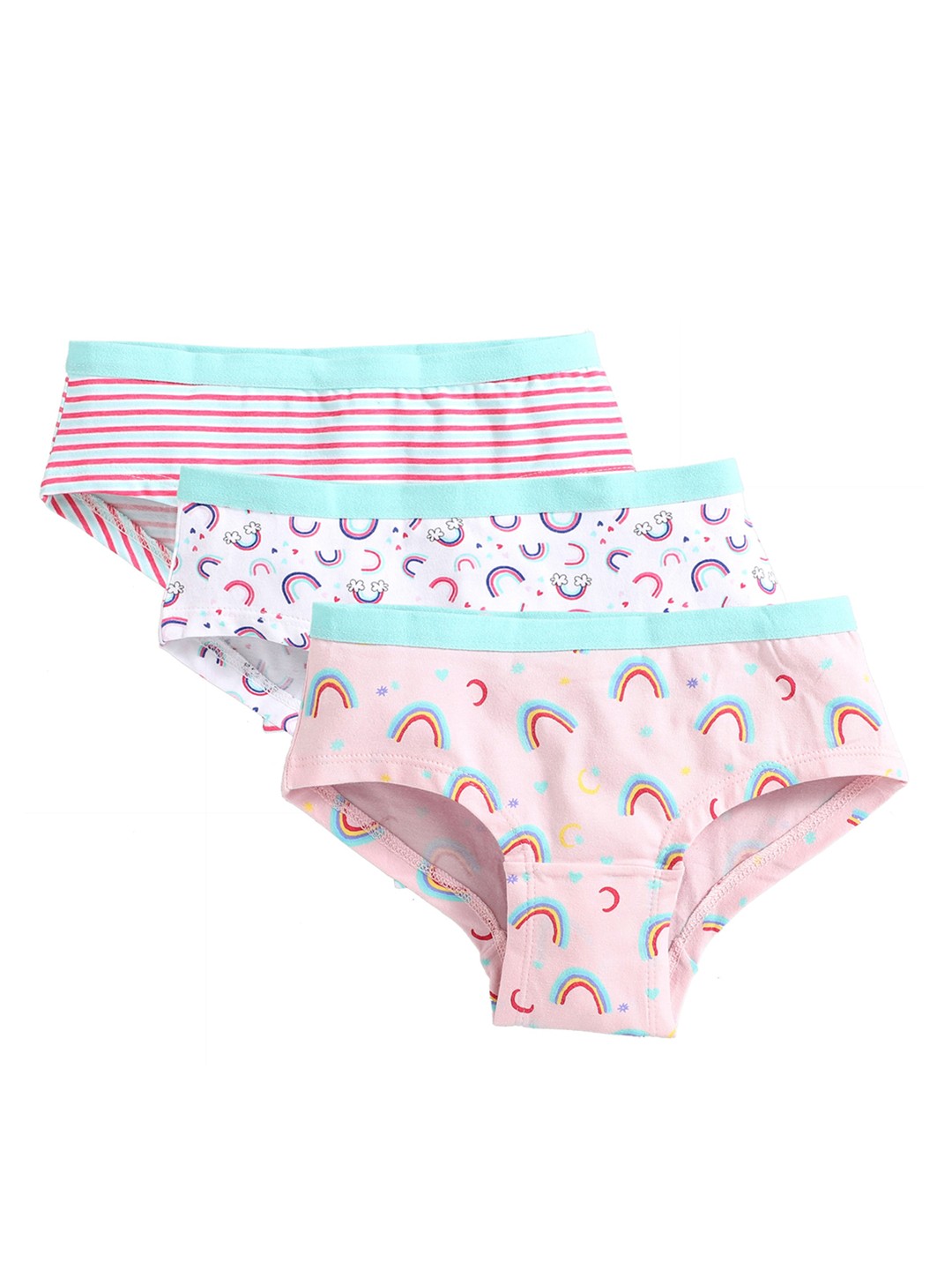 

Charm n Cherish Girls Pack Of 3 Printed Hipster Briefs GWHIP25, Pink