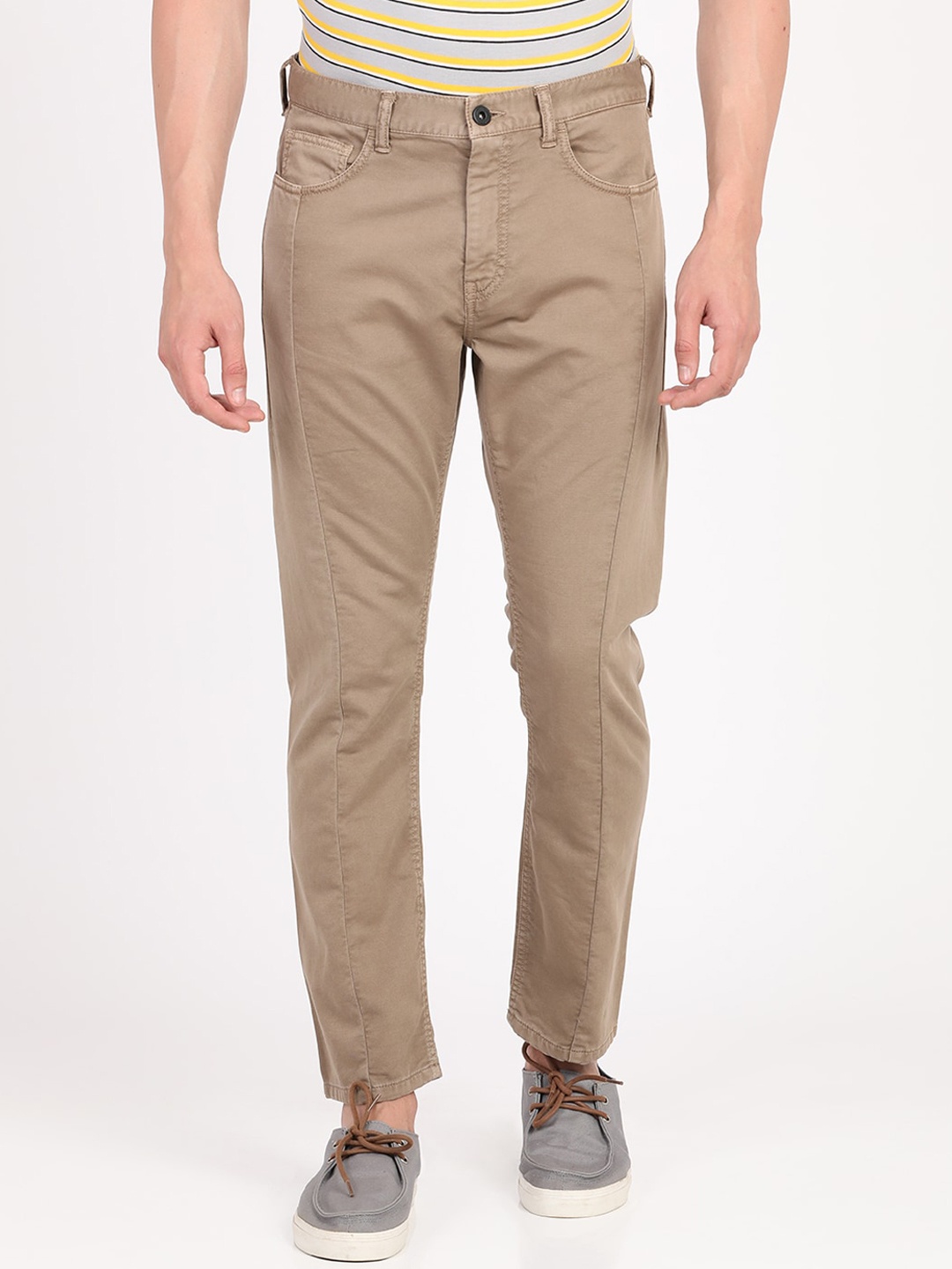 

Breakbounce Men Khaki Regular Fit Solid Regular Trousers