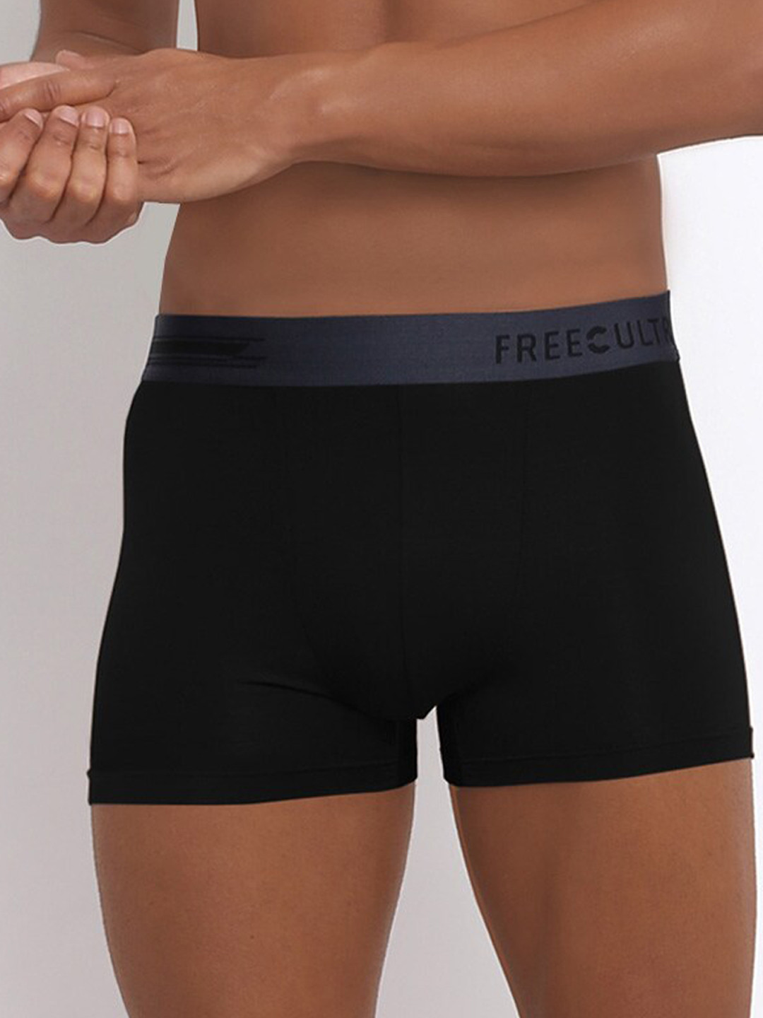 

FREECULTR Men Pack Of 2 Black Solid Anti-Bacterial Trunks