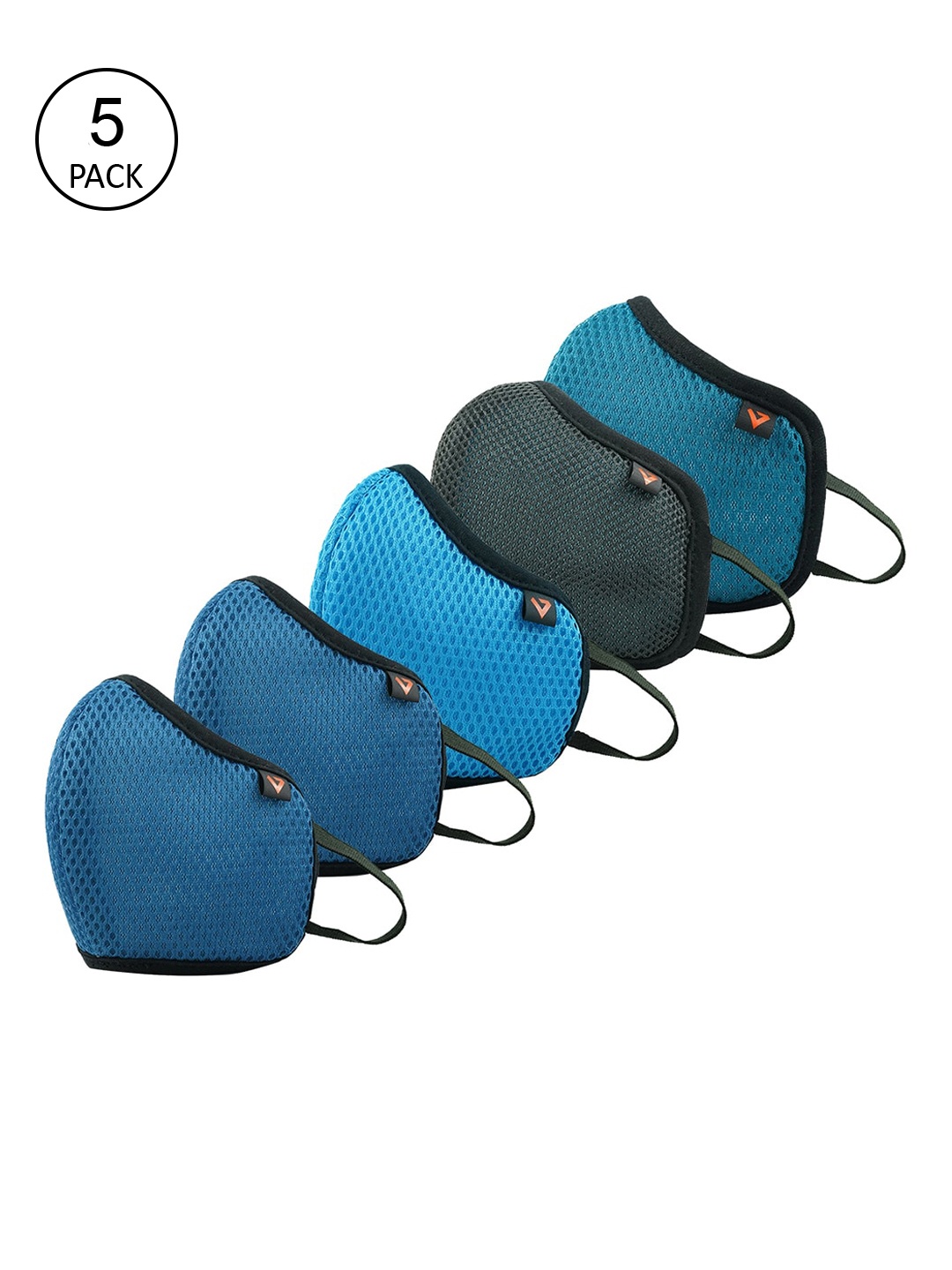 

THe VerTicaL Unisex Pack of 5 Mesh 5-Ply Anti-Pollution Reusable Cloth Masks, Blue