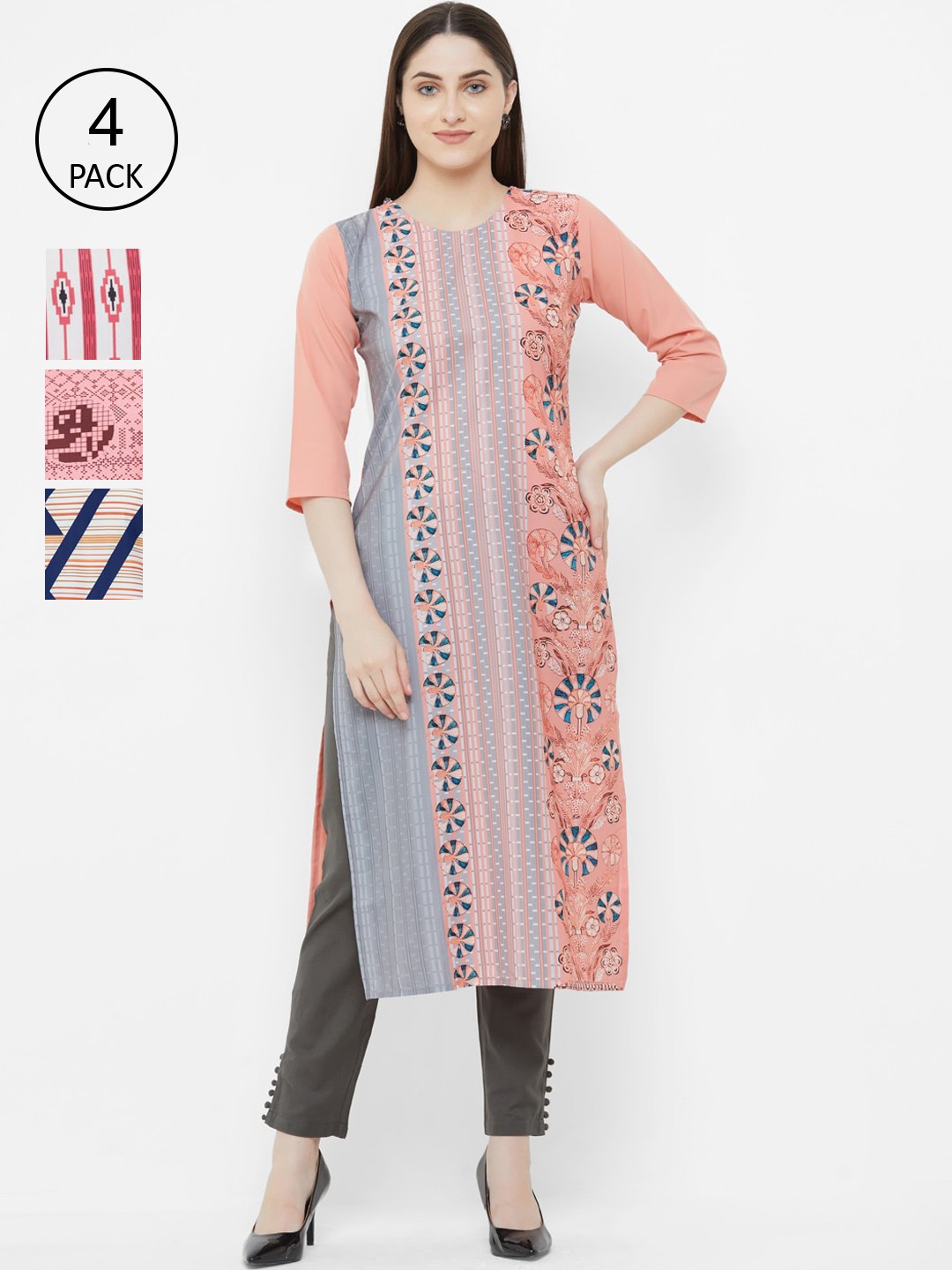 

7Threads Women Multicoloured Printed Straight Kurta, Multi