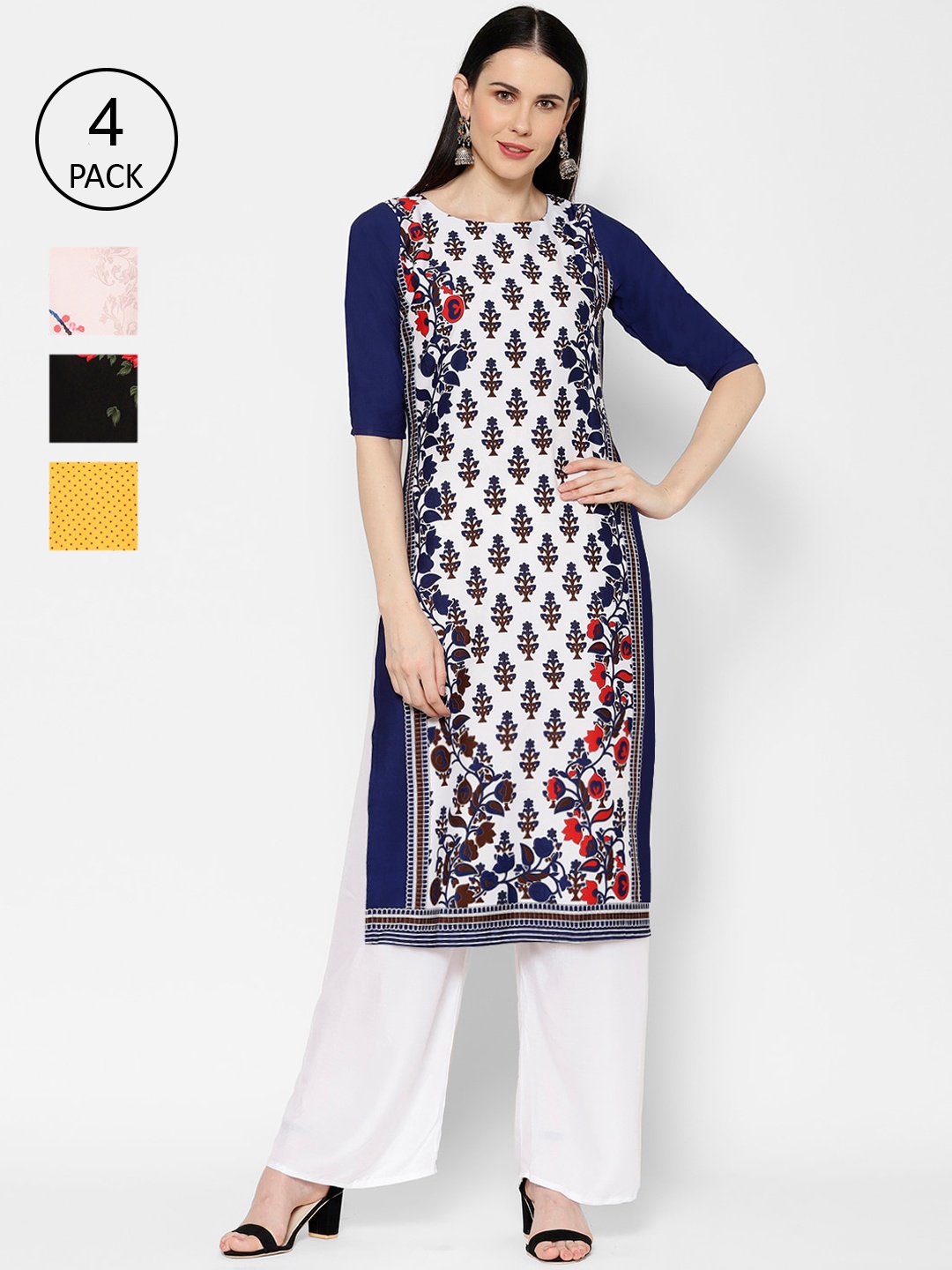 

7Threads Women Multicoloured Solid A-Line Kurta, Multi