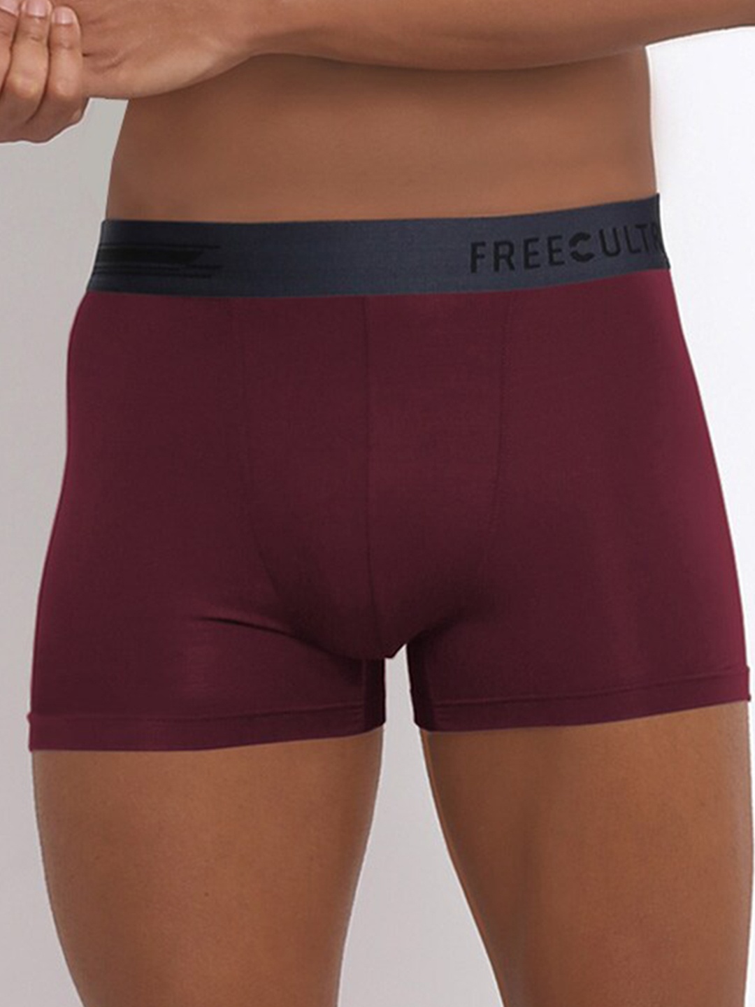 

FREECULTR Men Pack Of 2 Maroon Solid Anti-Bacterial Trunks