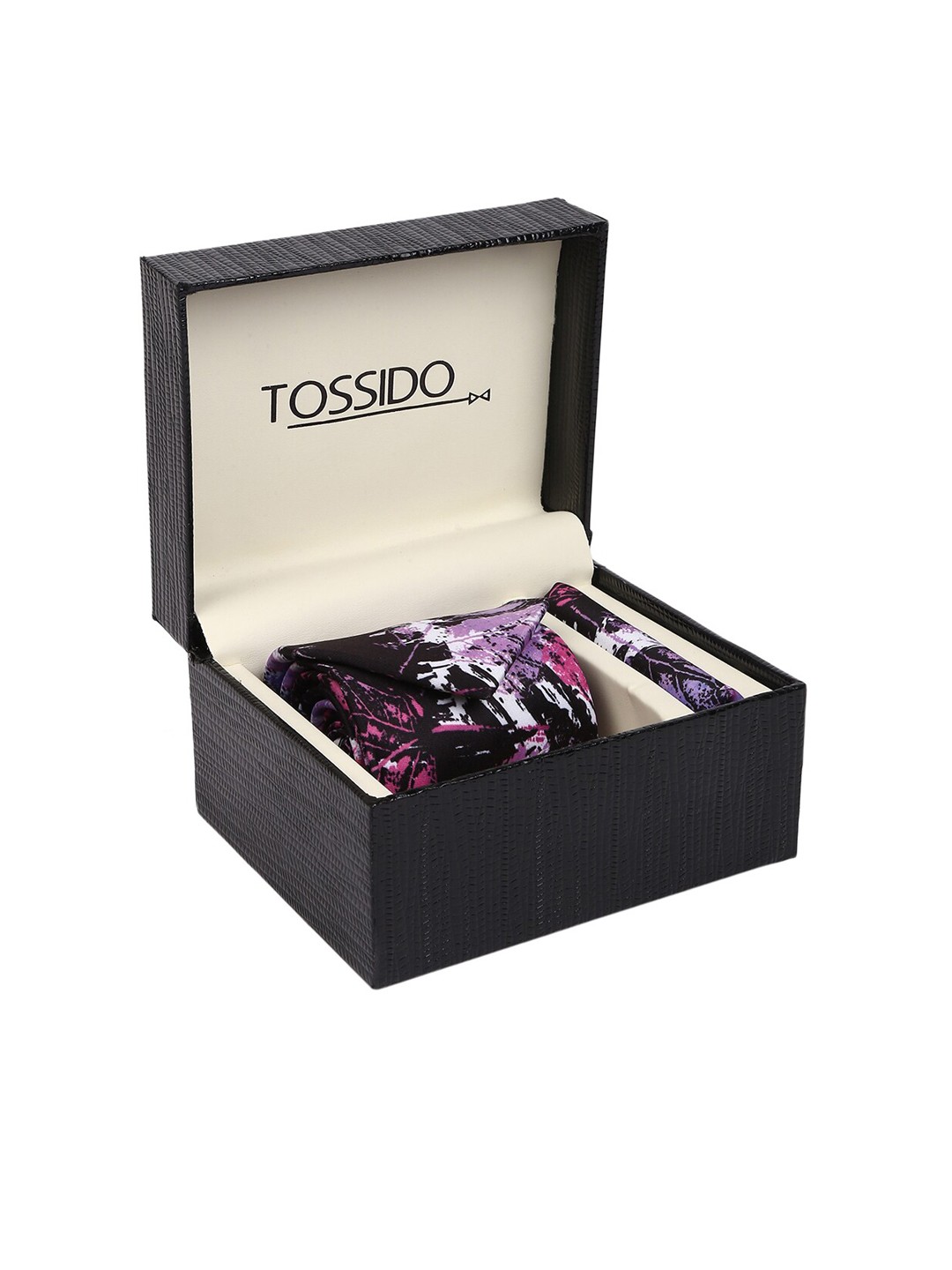 

Tossido Men Purple & Black Abstract Accessory Gift Set