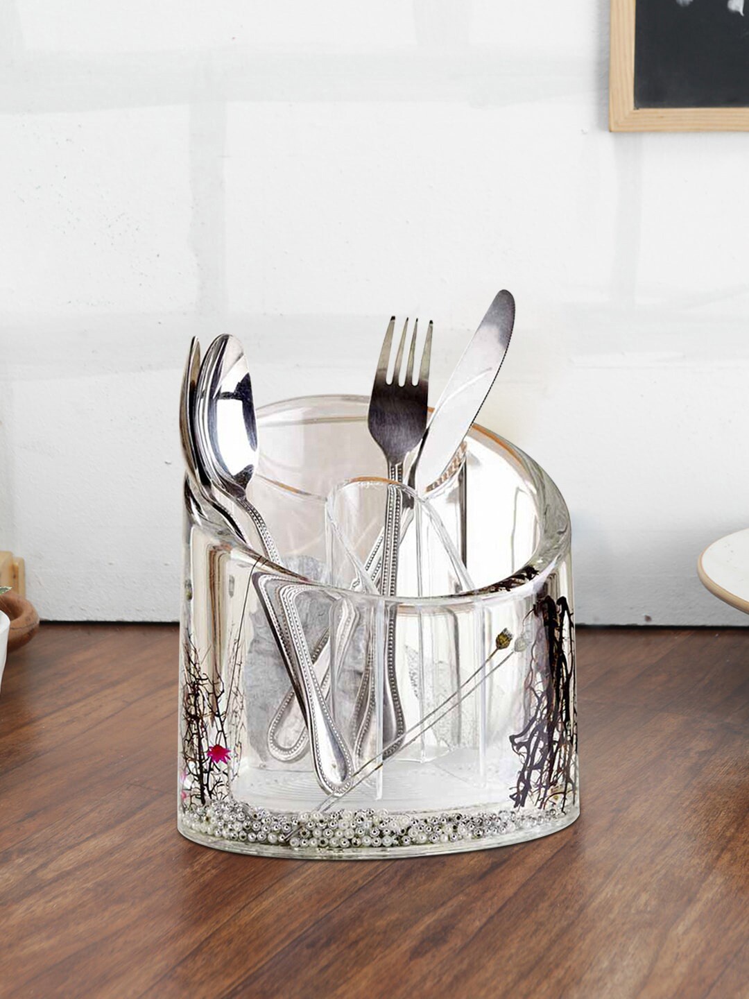 

OBSESSIONS Transparent & Grey Agua Fork Holder