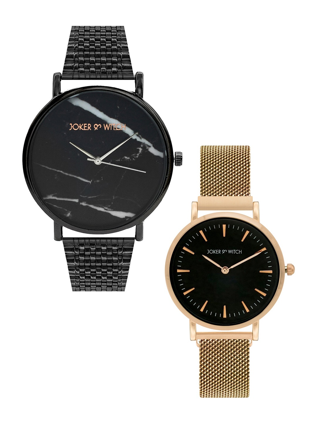 

JOKER & WITCH Troy & Gabriel Couple Watch Set JWCW85, Black