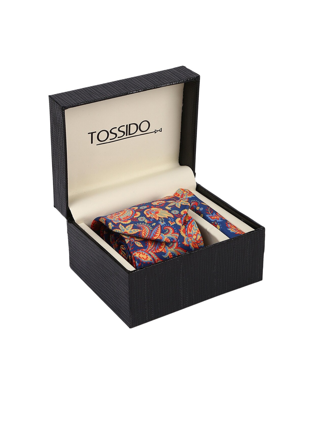 

Tossido Men Blue & Orange Printed Accessory Gift Set
