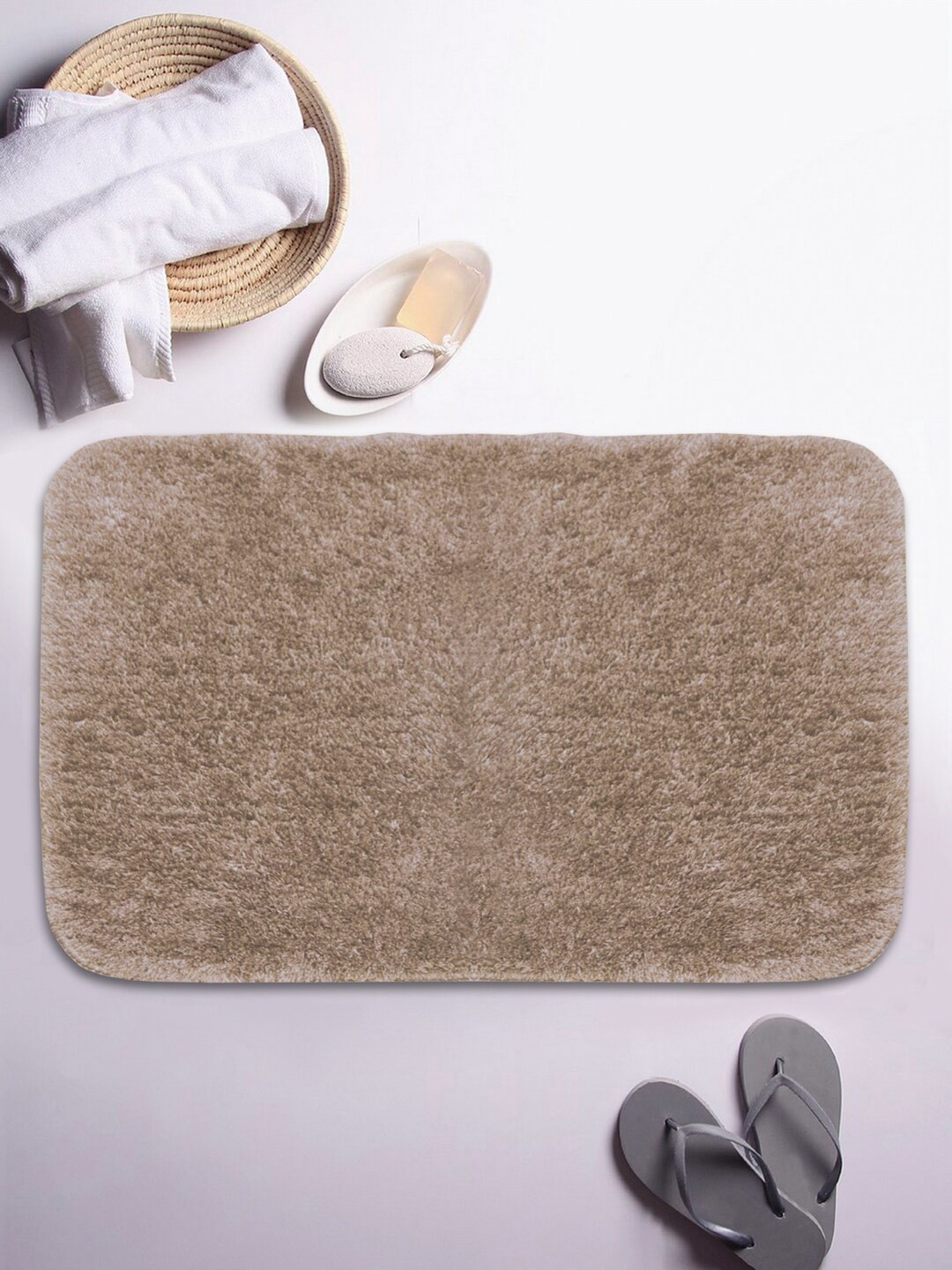 

BIANCA Khaki-Coloured Solid 1850 GSM Anti-Skid Bath Rug