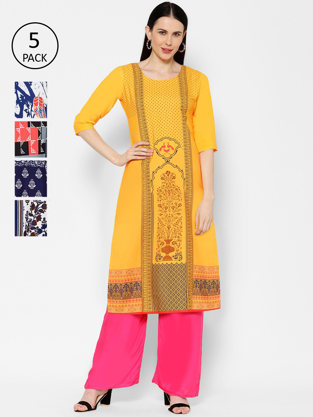 

7Threads Women Multicoloured Printed Straight Kurta, Multi
