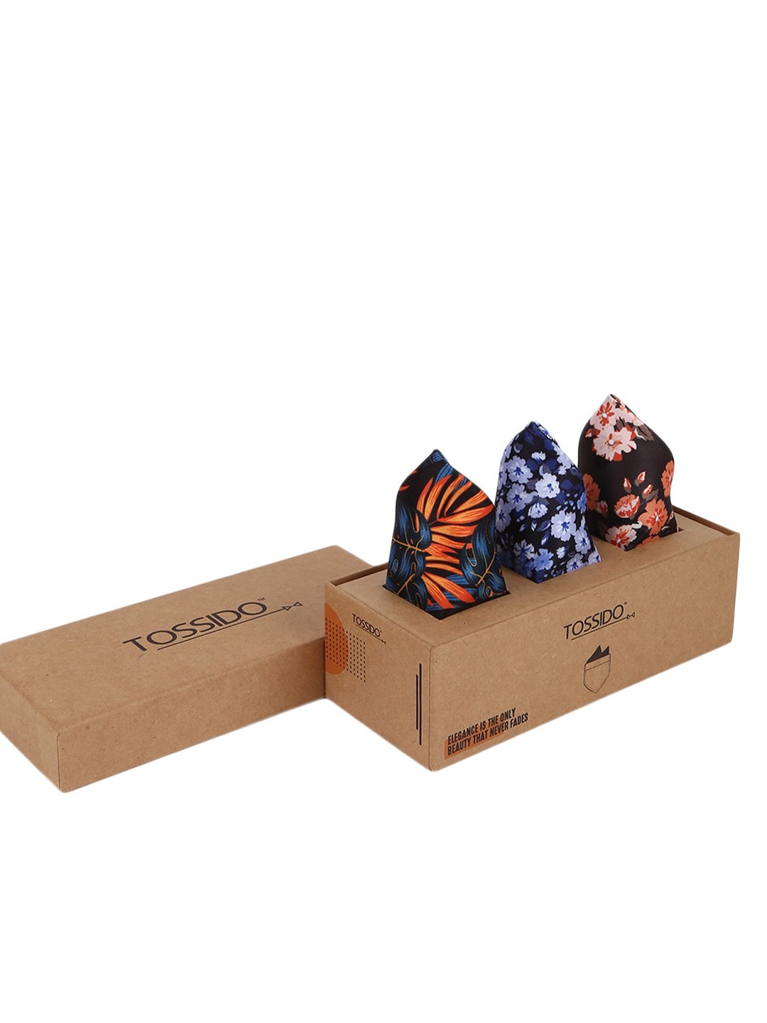 

Tossido Men Pack Of 3 Printed Pocket Squares, Black