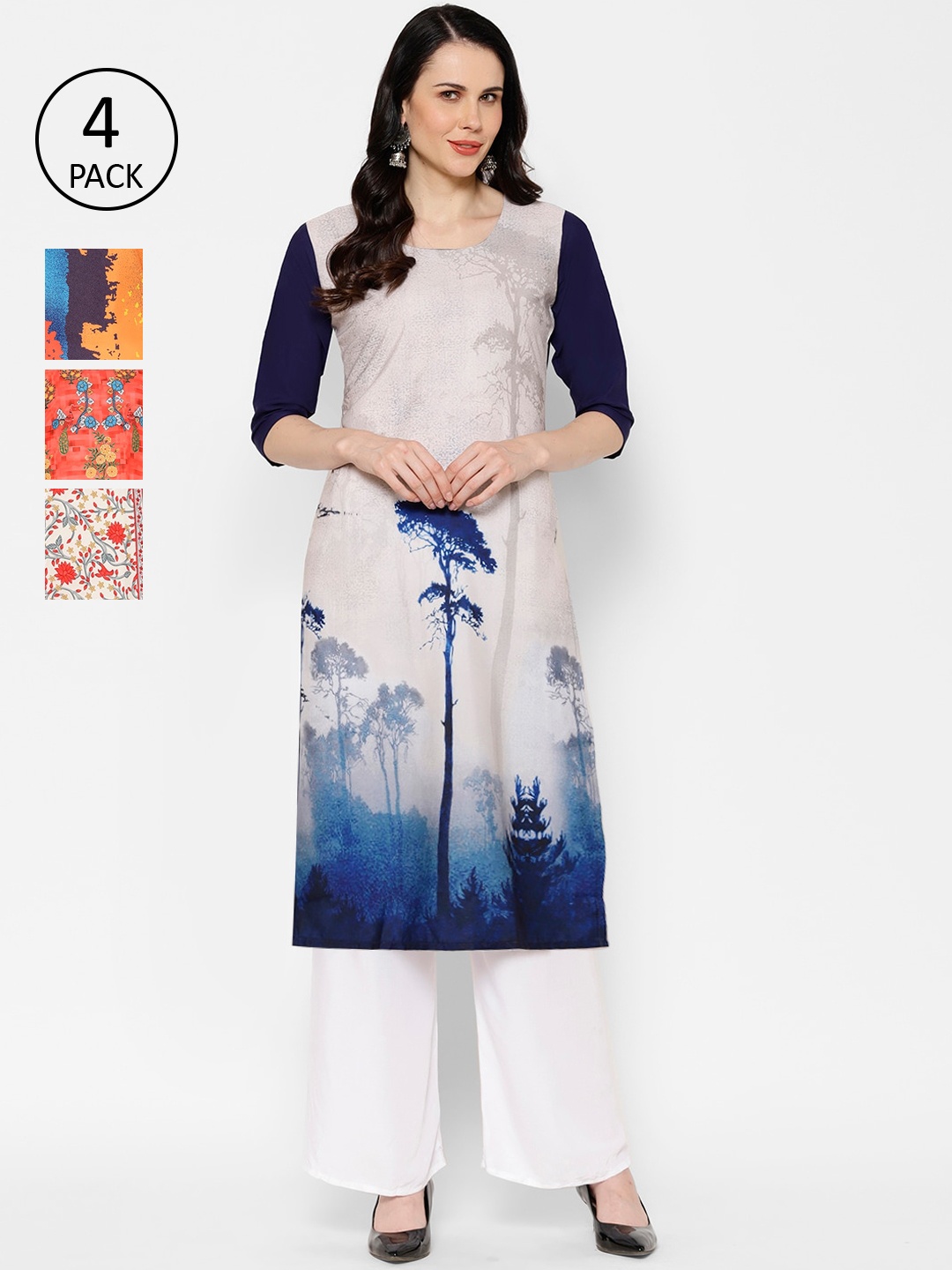 

7Threads Women Multicoloured Printed Straight Kurta, Multi