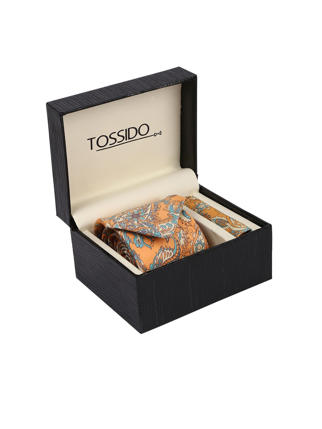 

Tossido Men Orange & Blue Printed Accessory Gift Set